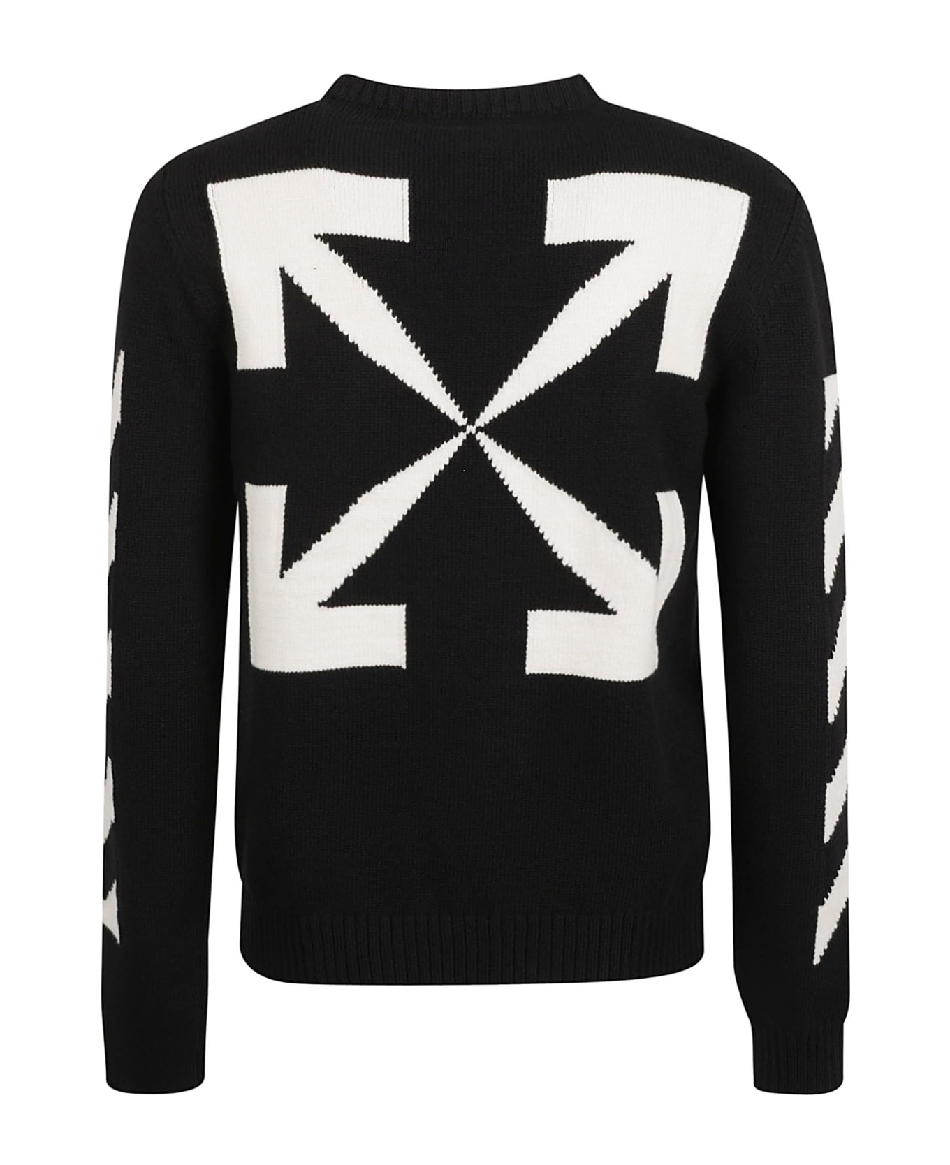 Off-White Diag Arrow Knit Crewneck Sweater - Black/white