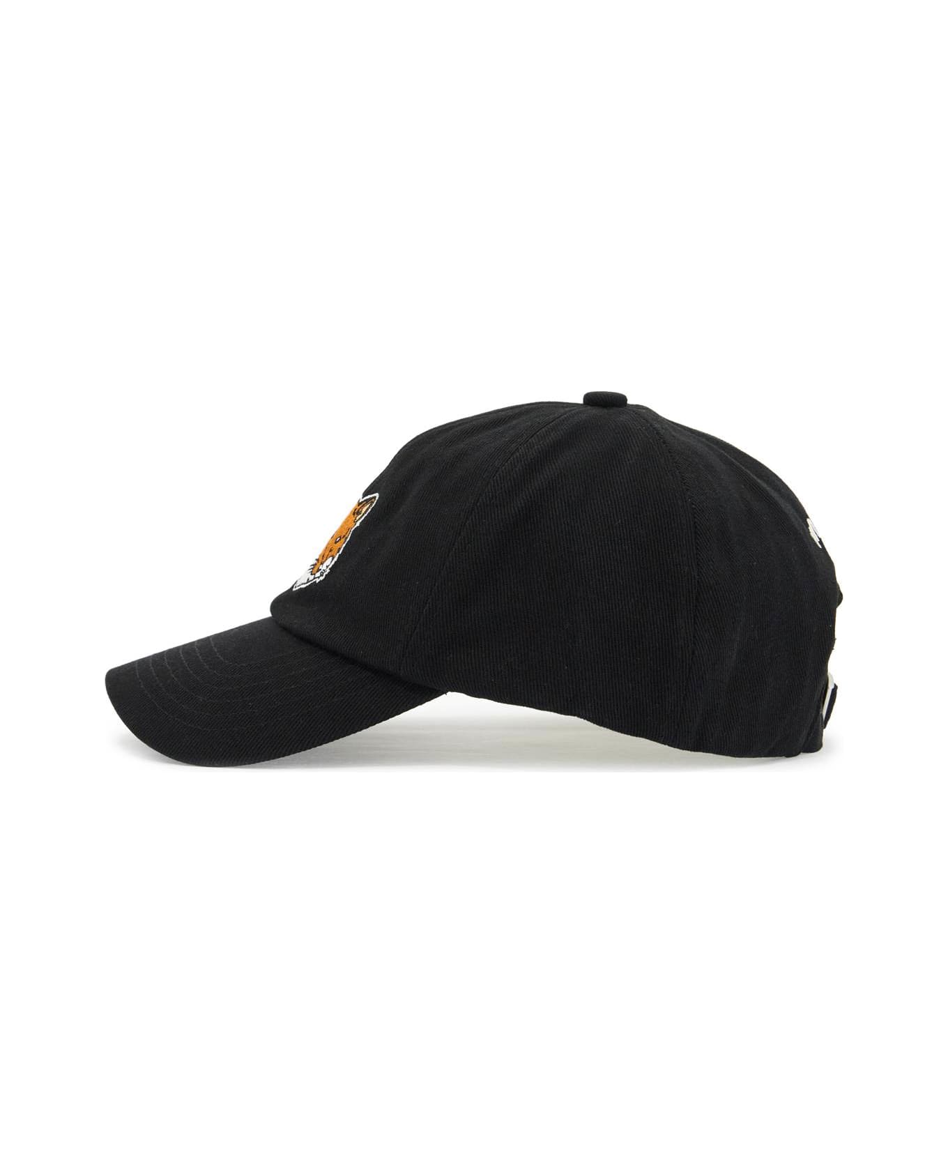 Maison Kitsuné Fox Head Baseball Cap - BLACK (Black)