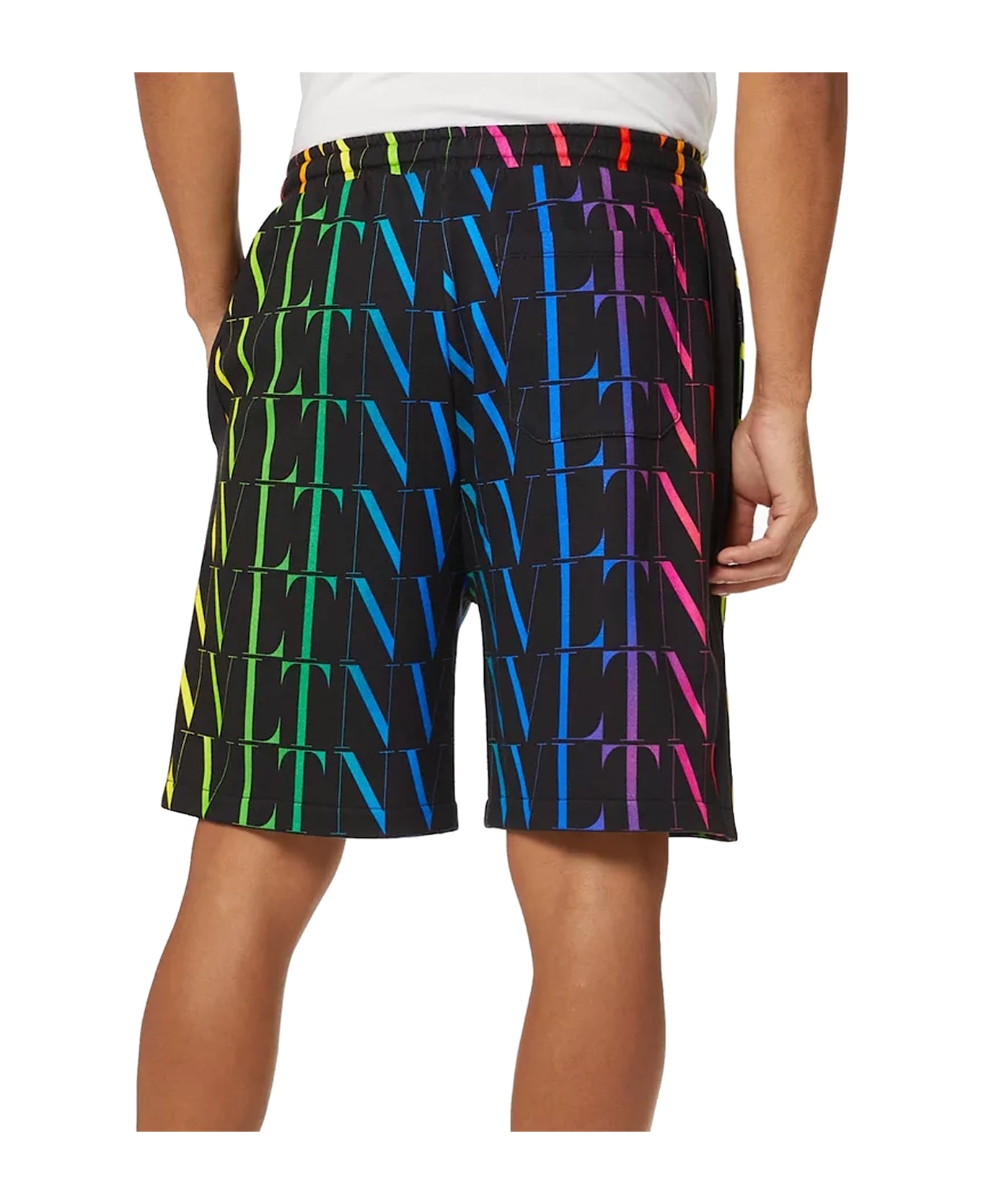 Valentino Garavani Vlnt Jersey Bermuda Shorts - Black