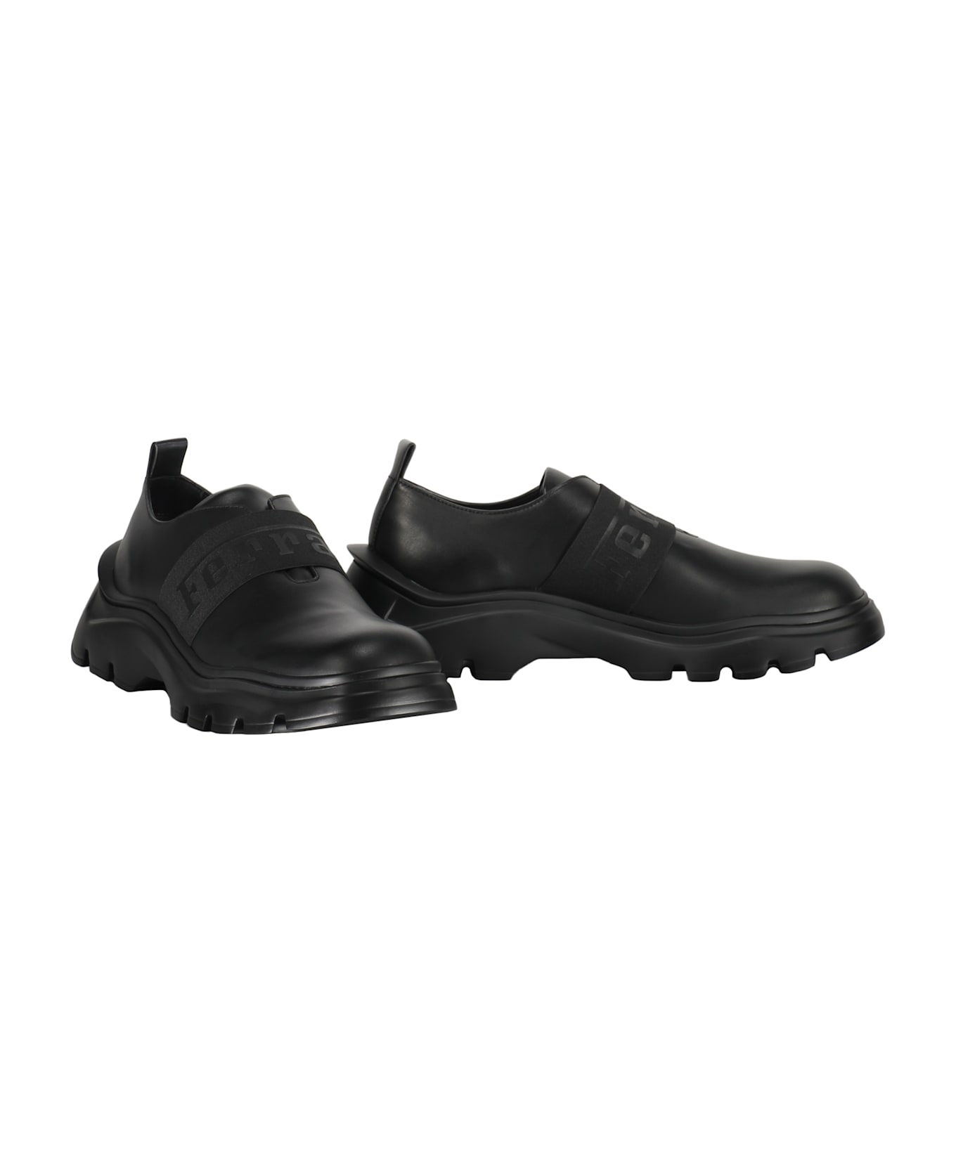 Ferrari Leather Lace-up Derby Shoes - black