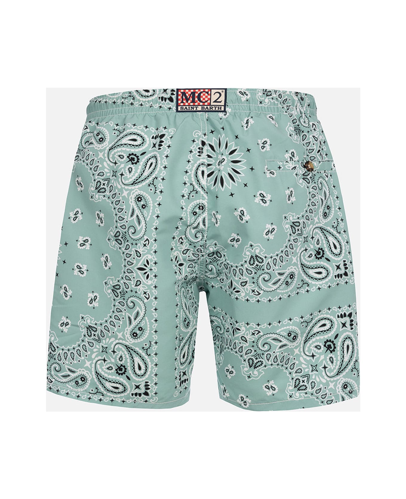 MC2 Saint Barth Man Mid-length Sage Green Swim-shorts Caprese - GREEN