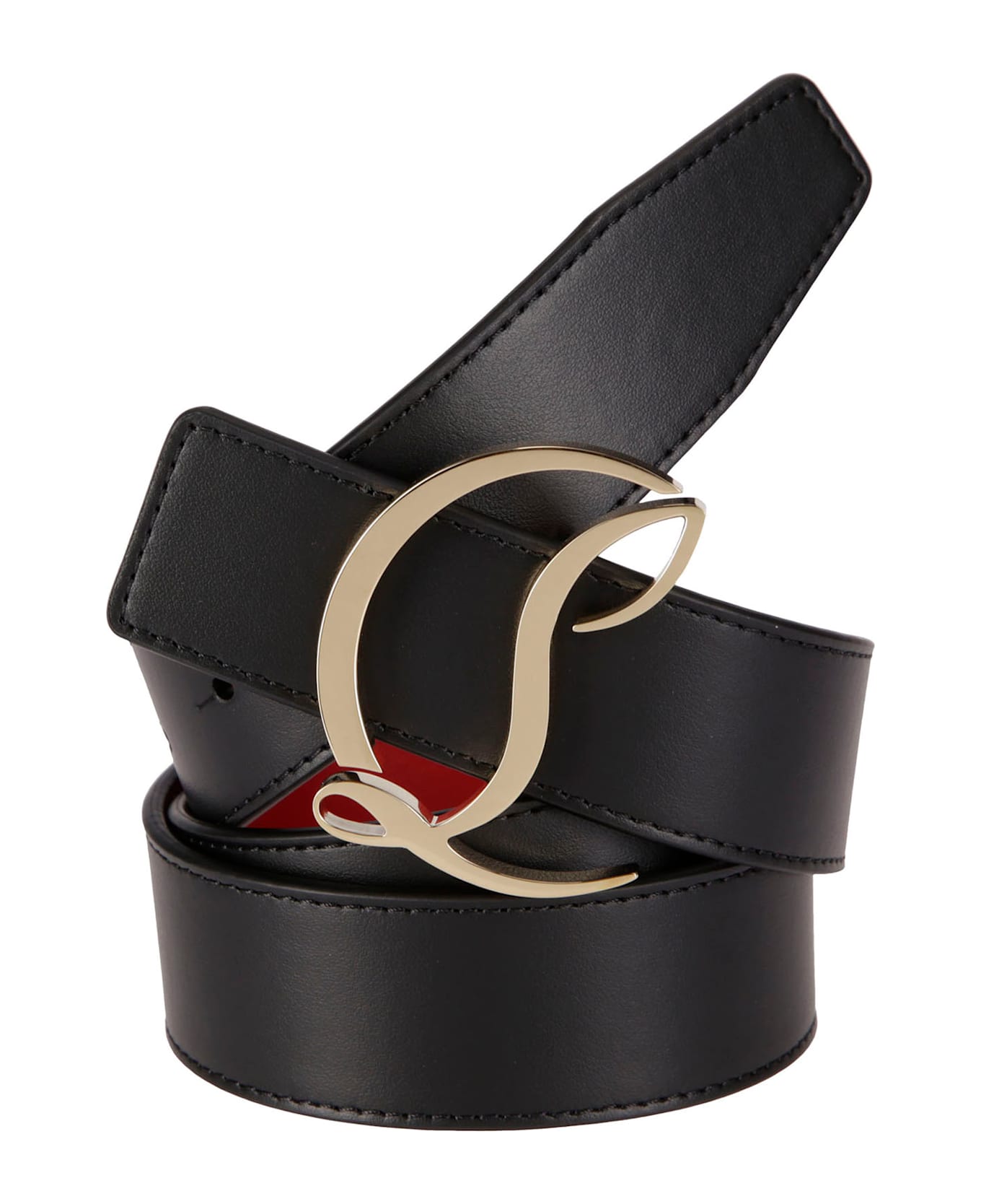 Christian Louboutin W Cl Logo Belt 35 - BLACK/GOLD ベルト