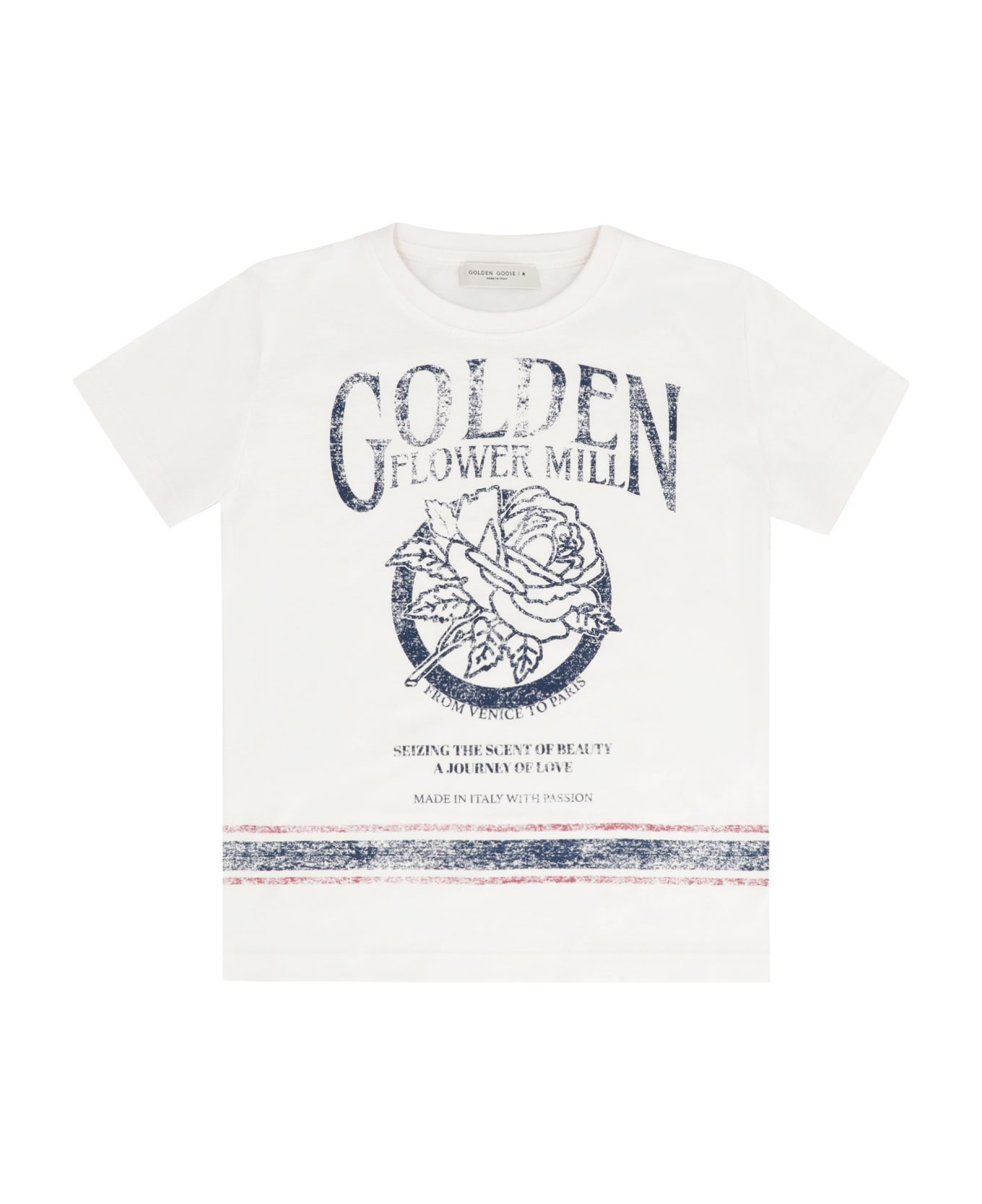 Golden Goose Cotton Crew-neck T-shirt - Ivory Tシャツ＆ポロシャツ