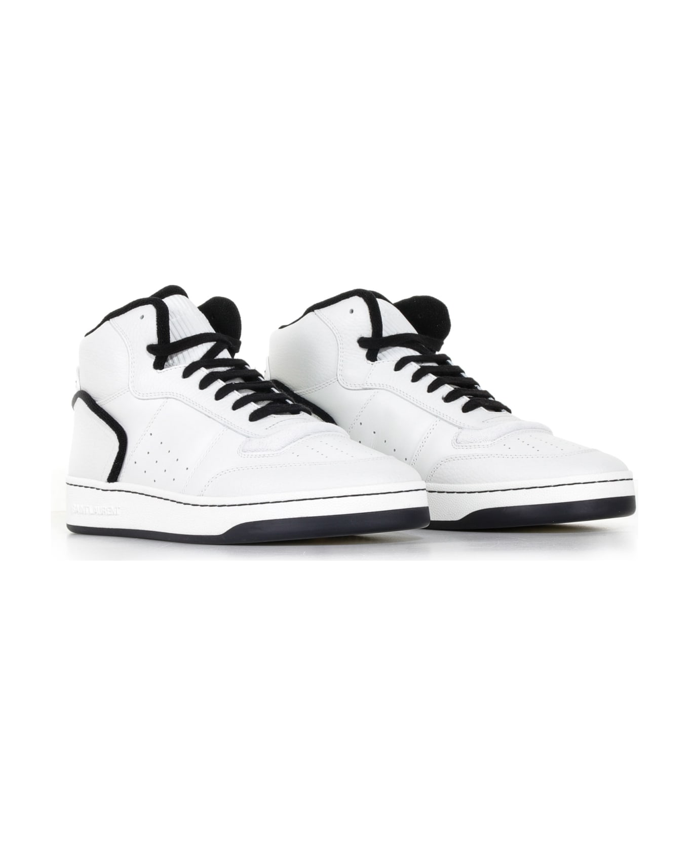 Saint Laurent Sneakers With Contrasting Details - BLANC OPT
