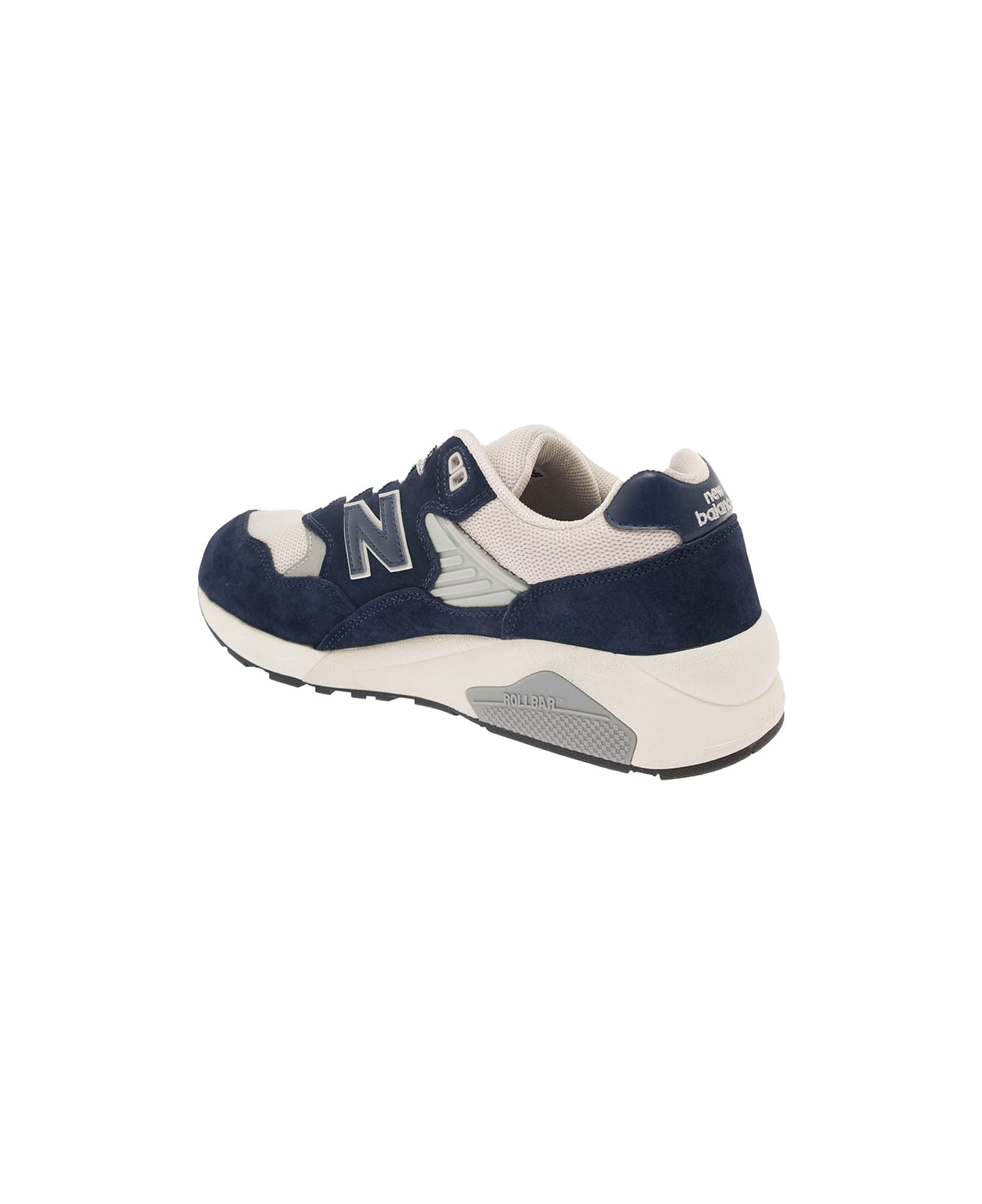 New Balance Blue And White Low-top Sneakers With Suede Inserts And Logo Patch In Leather Man - Blu