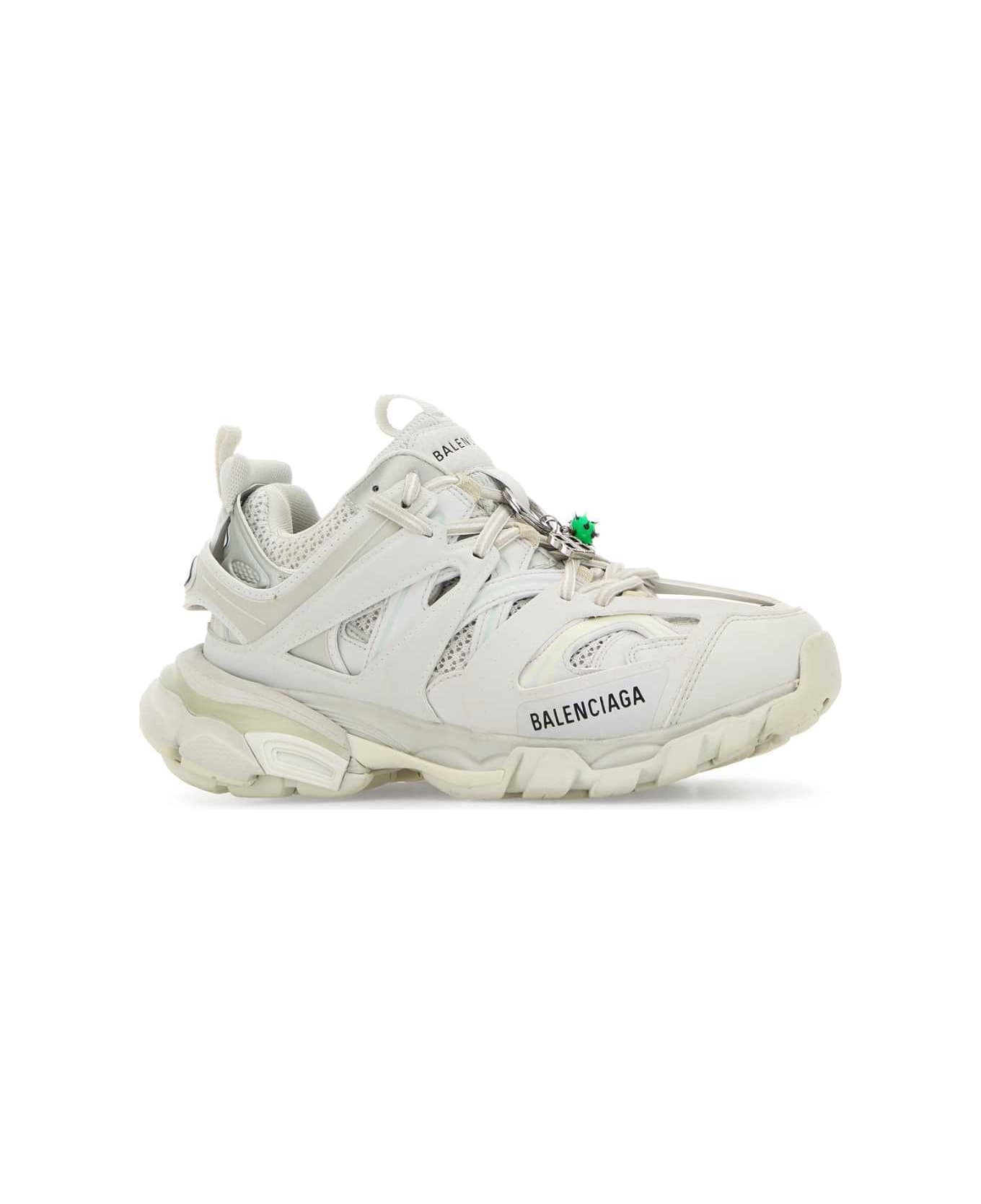 Balenciaga White Mesh And Rubber Track Sneakers - White