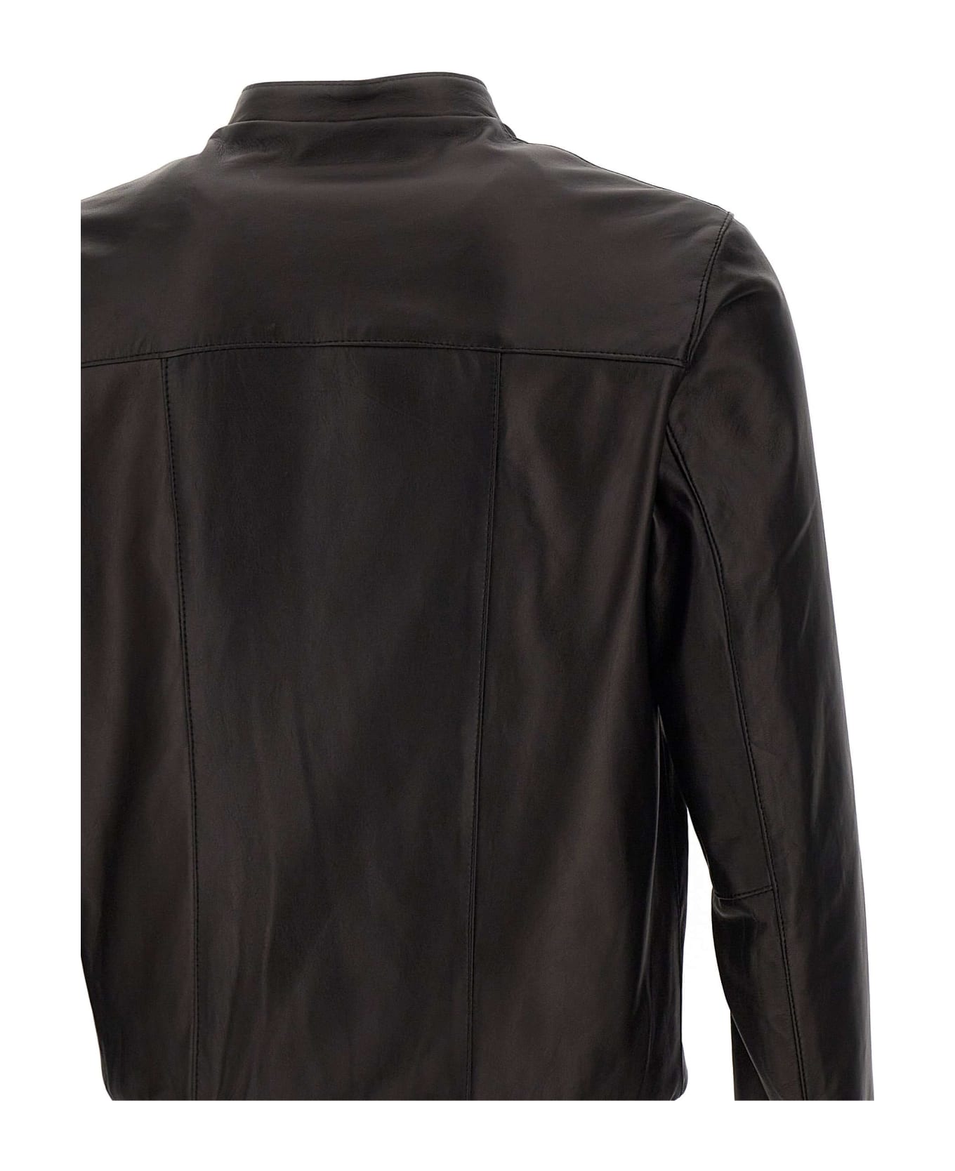 Mono "art Lucky" Leather Jacket - BLACK