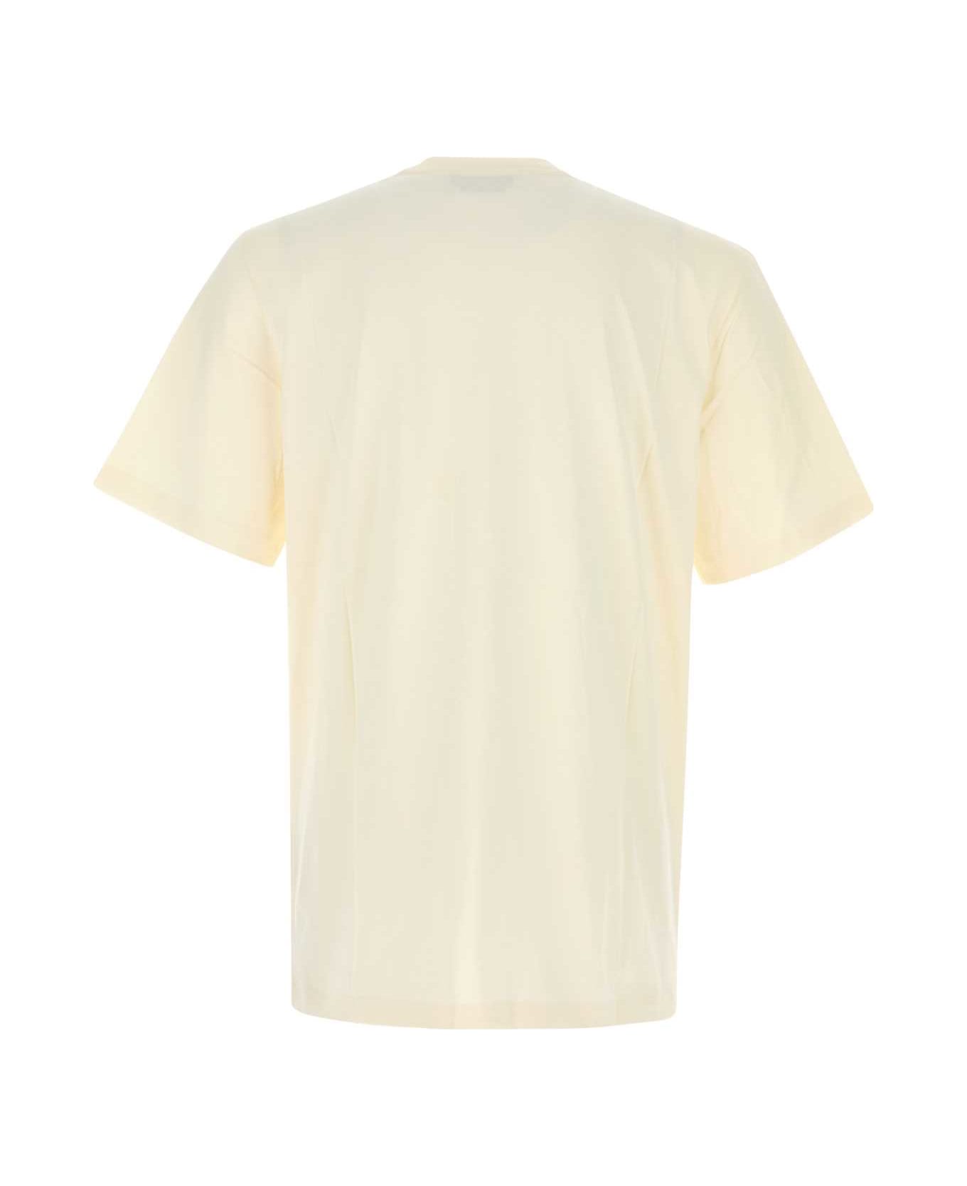MSGM Cream Cotton T-shirt - OFFWHITE