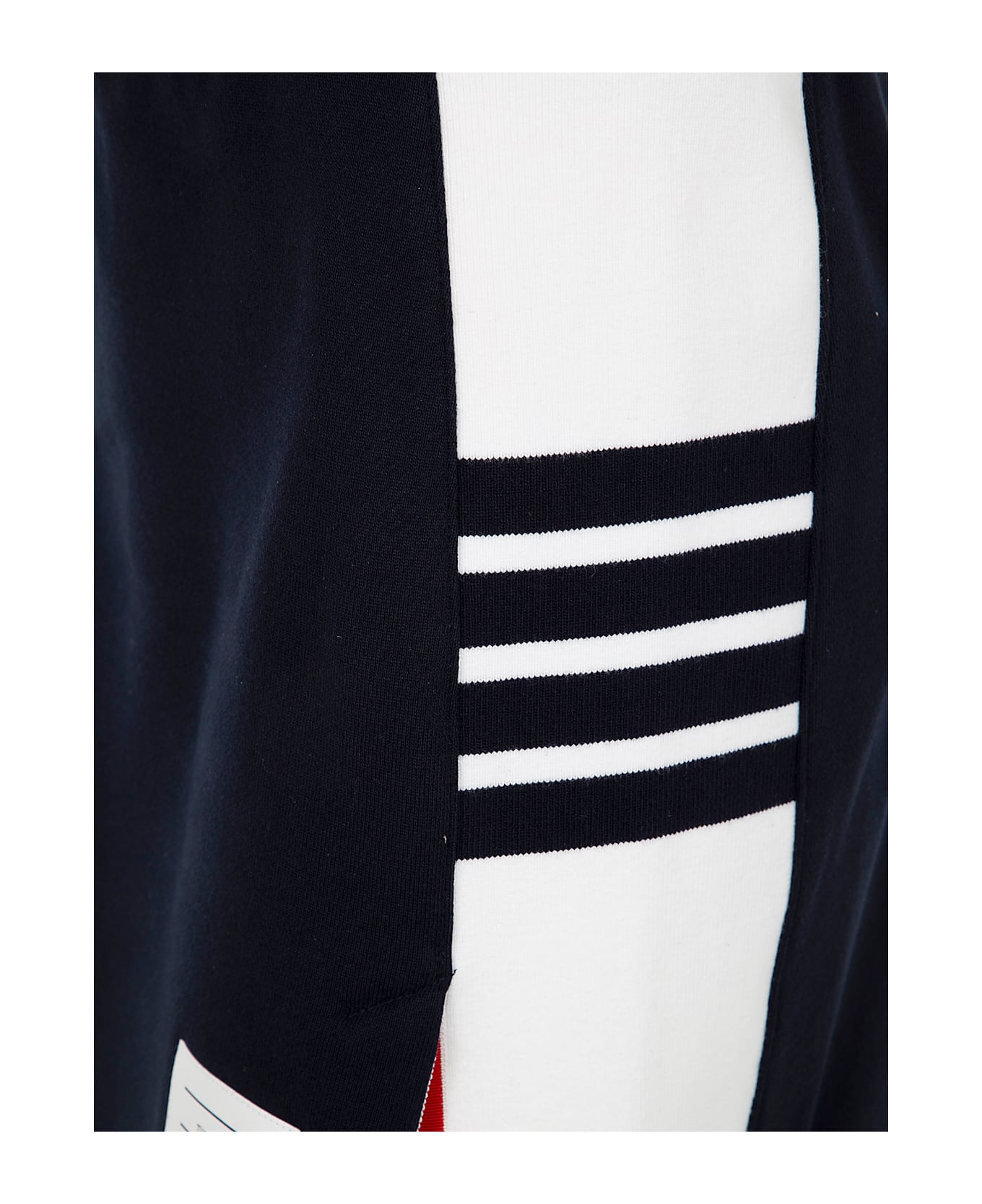 Thom Browne Mini Skirt W/ Engineered 4 Bar In Blocked Classic Solid Classic Loopback Jersey - Navy