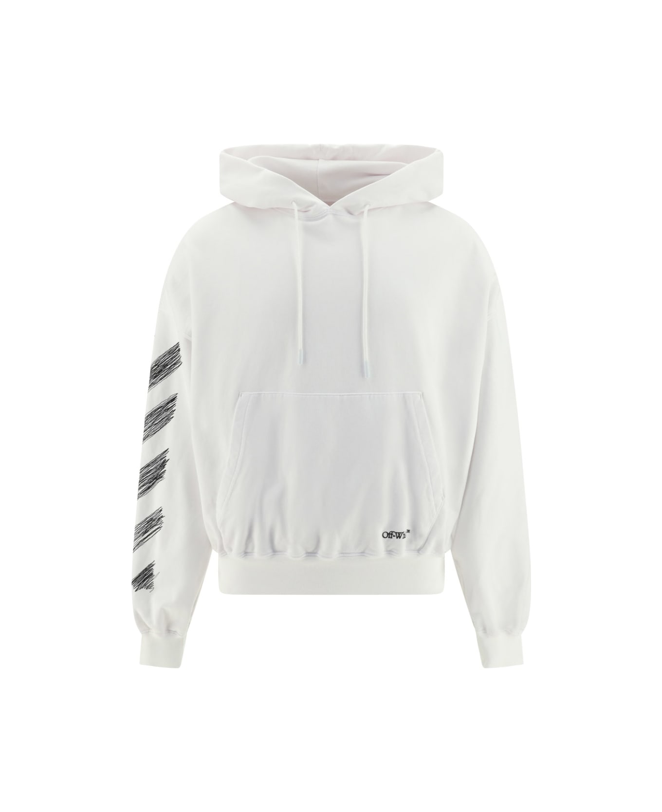 Off-White Scribble Diag Hood Sweatshirt - White Blac