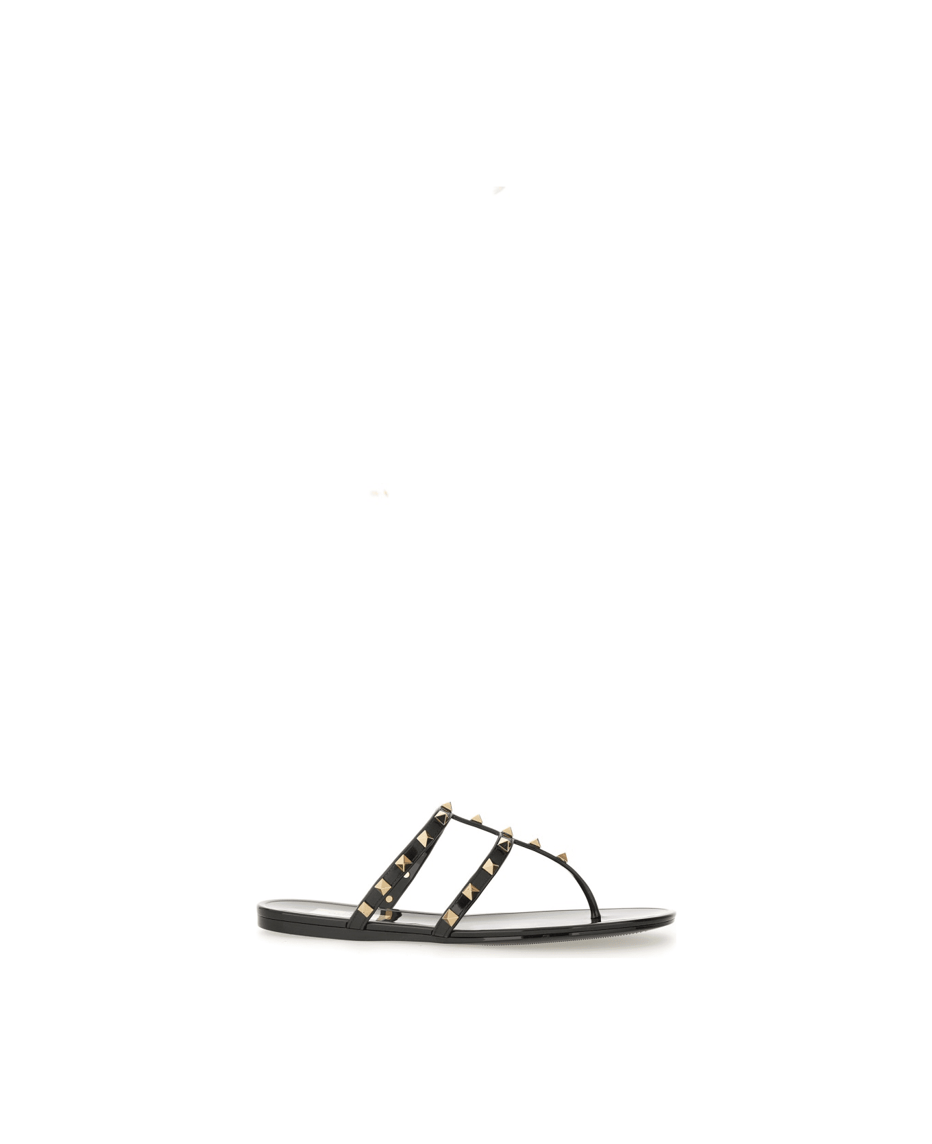 Valentino Garavani Rubber "rockstud" Low Sandal - BLACK