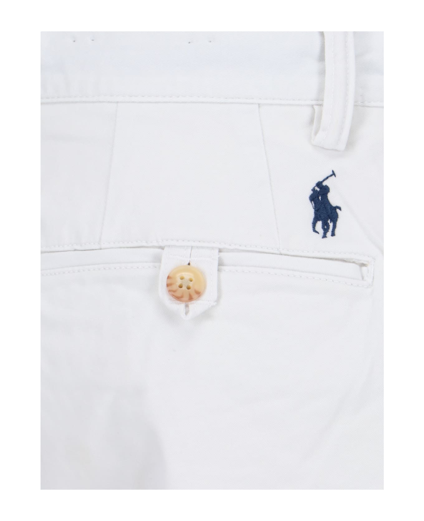 Ralph Lauren Logo Embroidery Shorts - Deckwash White