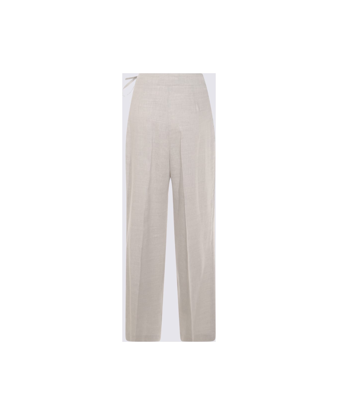 Eleventy Grey Linen And Wool Pants