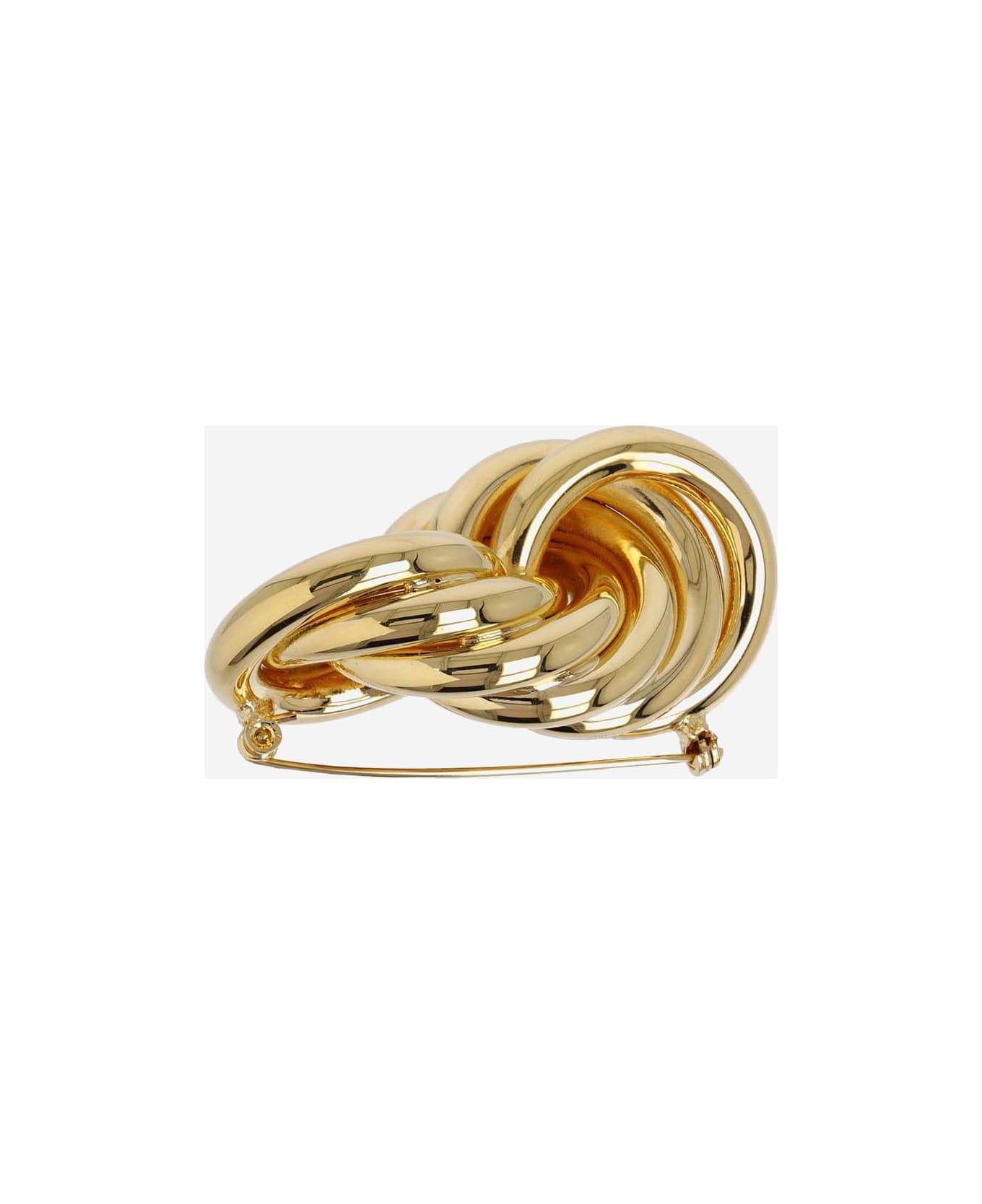 Jil Sander Brass Brooch Pin - Golden