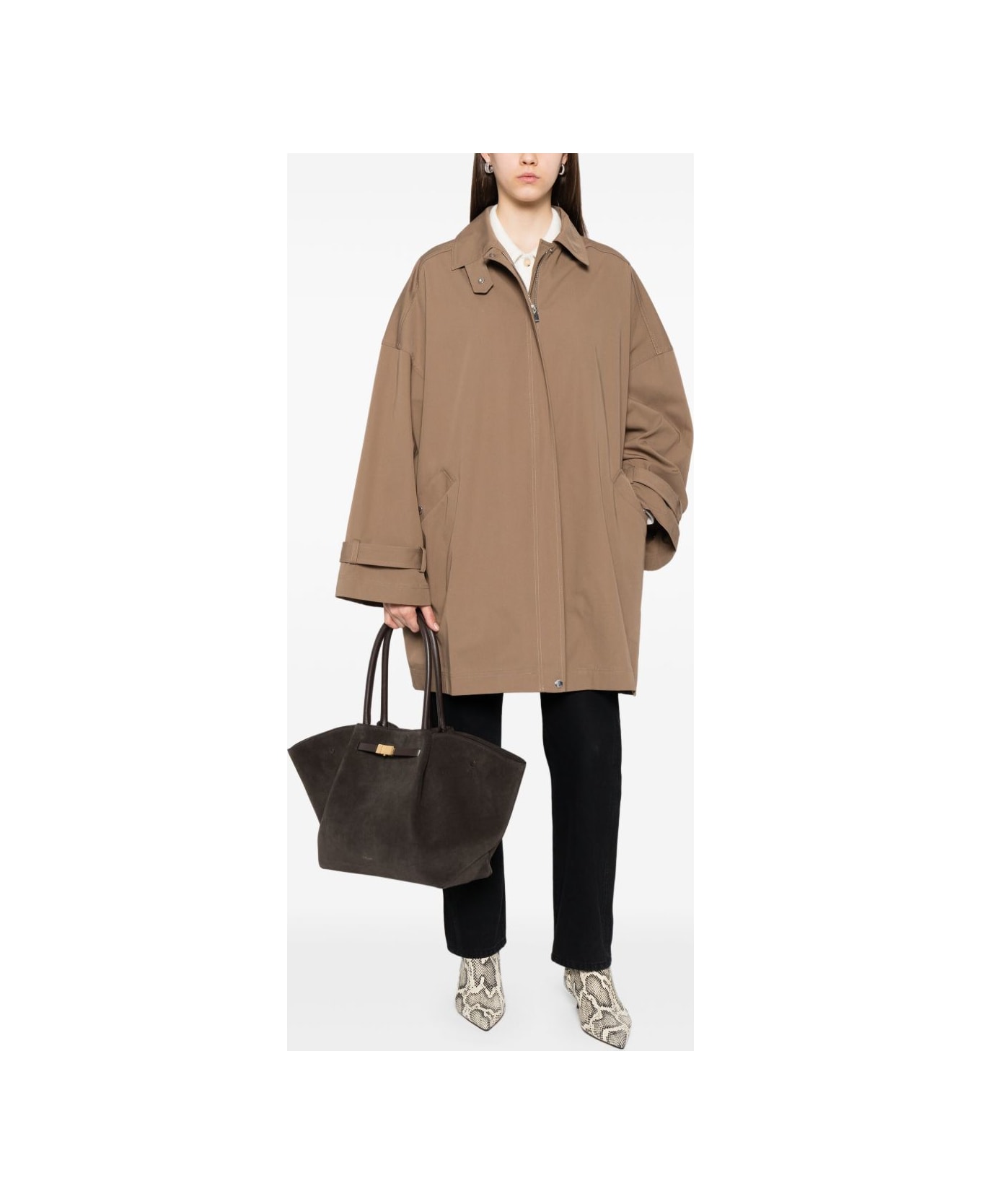 Totême Organic Cotton Oversized Trench Coat - Beige