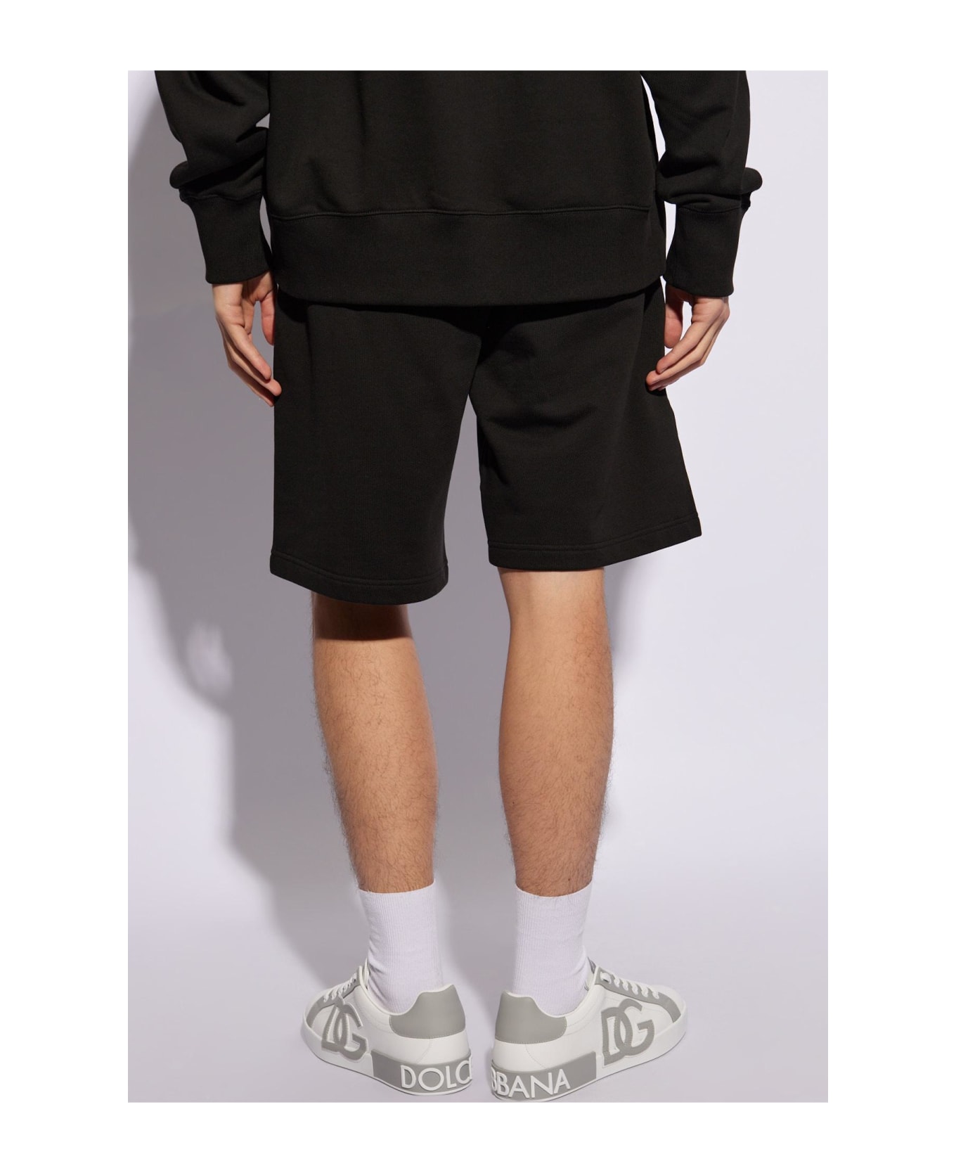 Kenzo Cotton Shorts With Logo - Nero