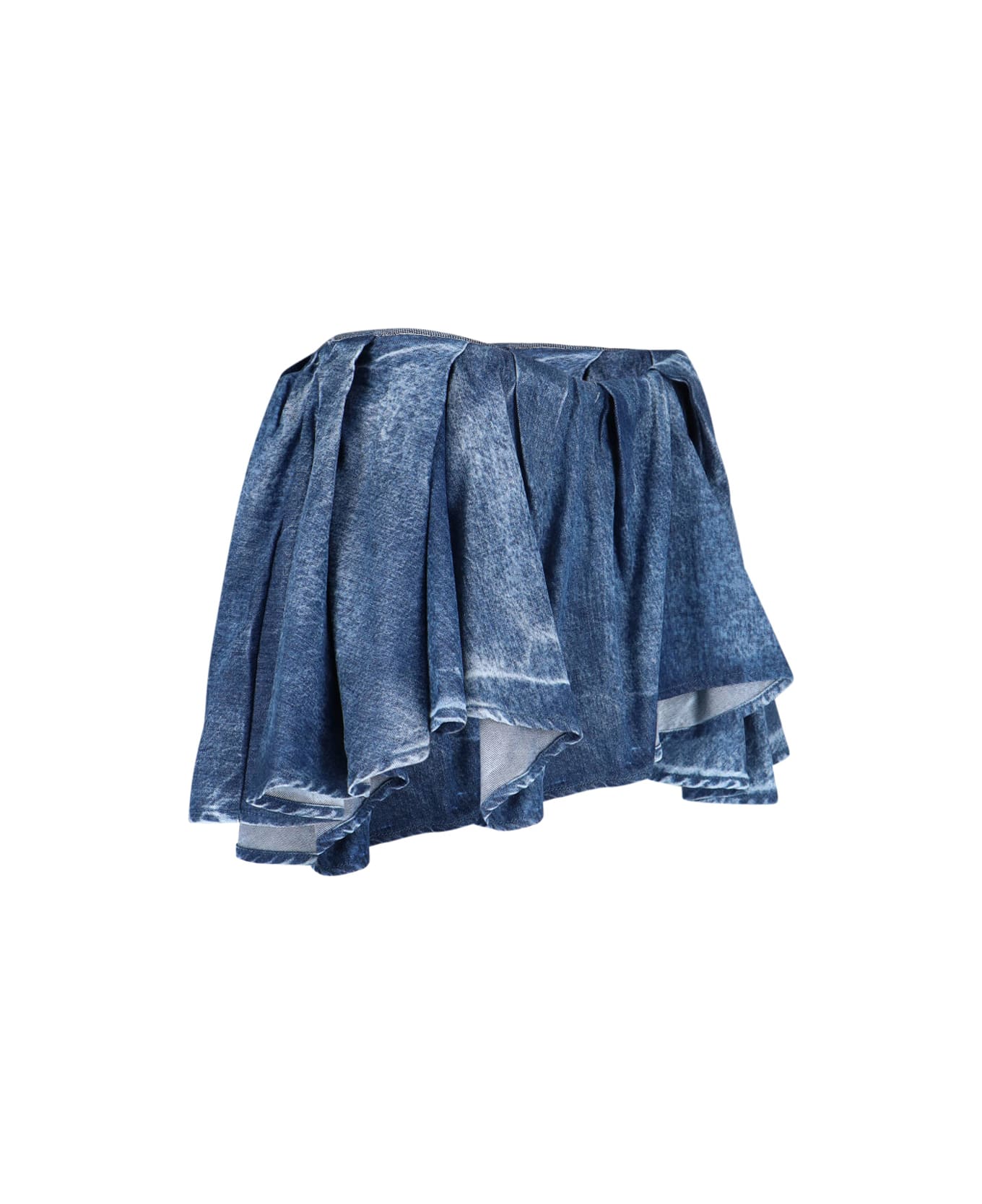 Diesel Draped Denim Mini Skirt - Blue