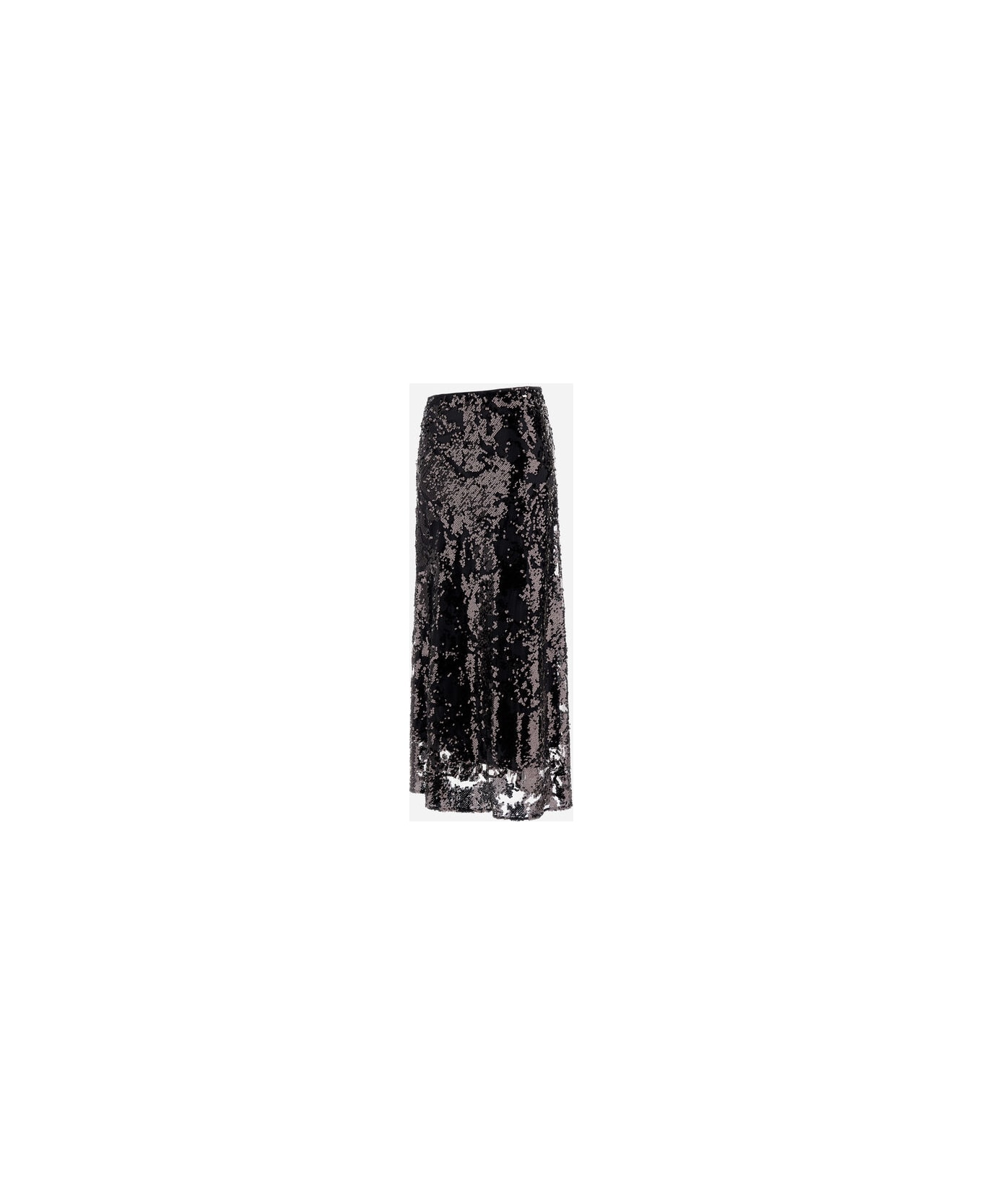 Herno Gonna In Pizzo E Paillettes - Nero