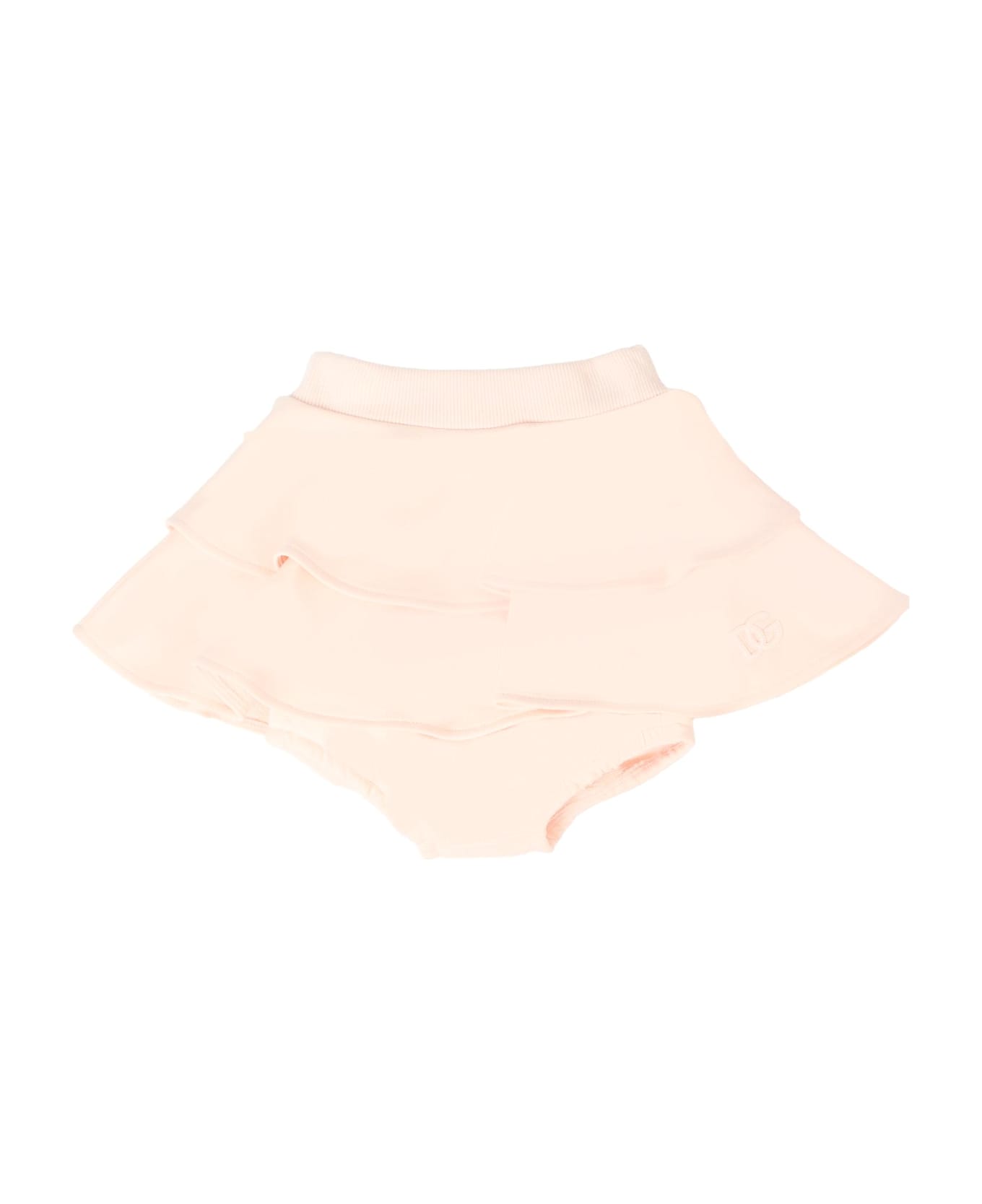 Dolce 
Gabbana Pink Skirt For Baby Girl With Logo - Pink