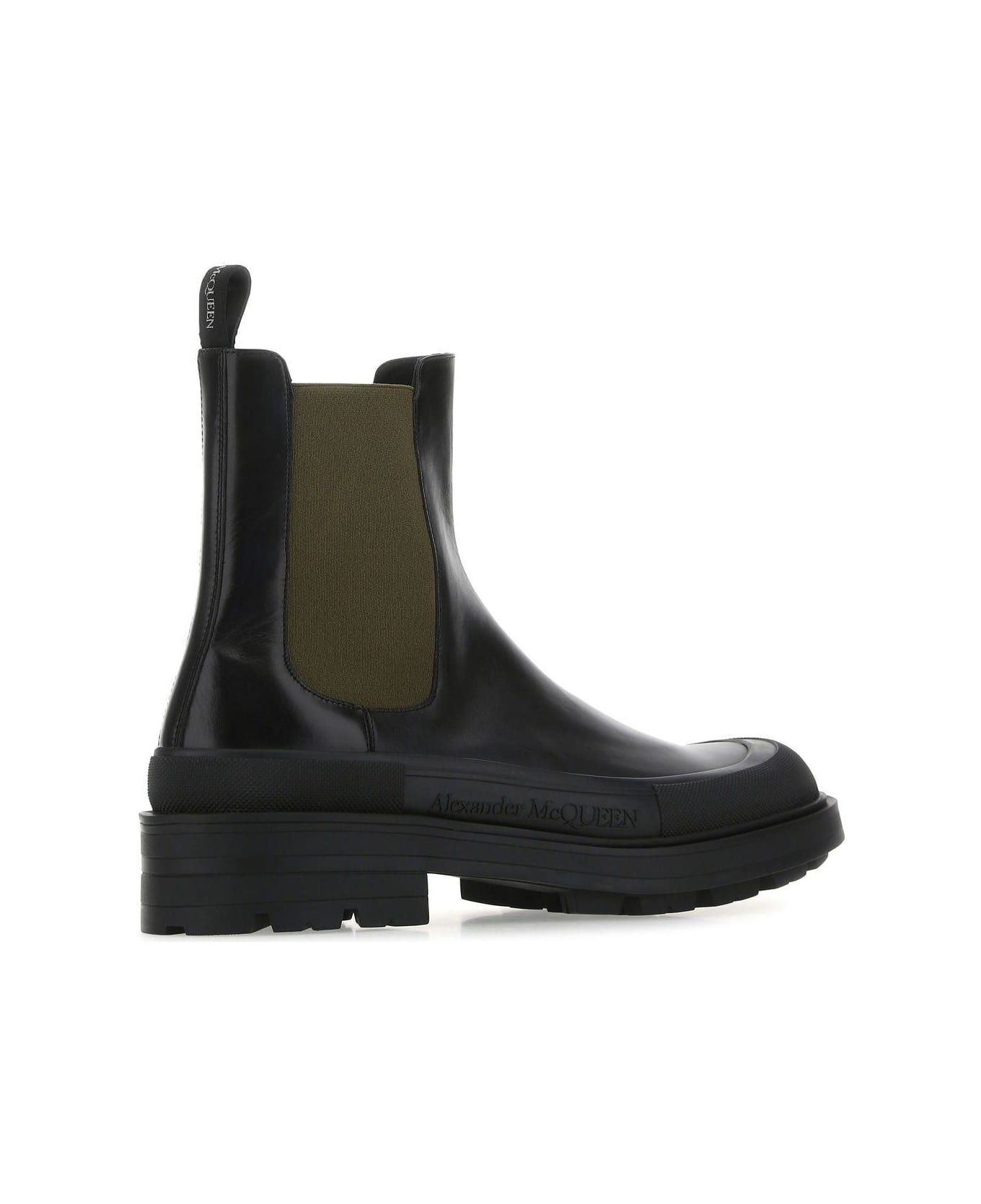 Alexander McQueen Black Leather Boxcar Ankle Boots - BLACK