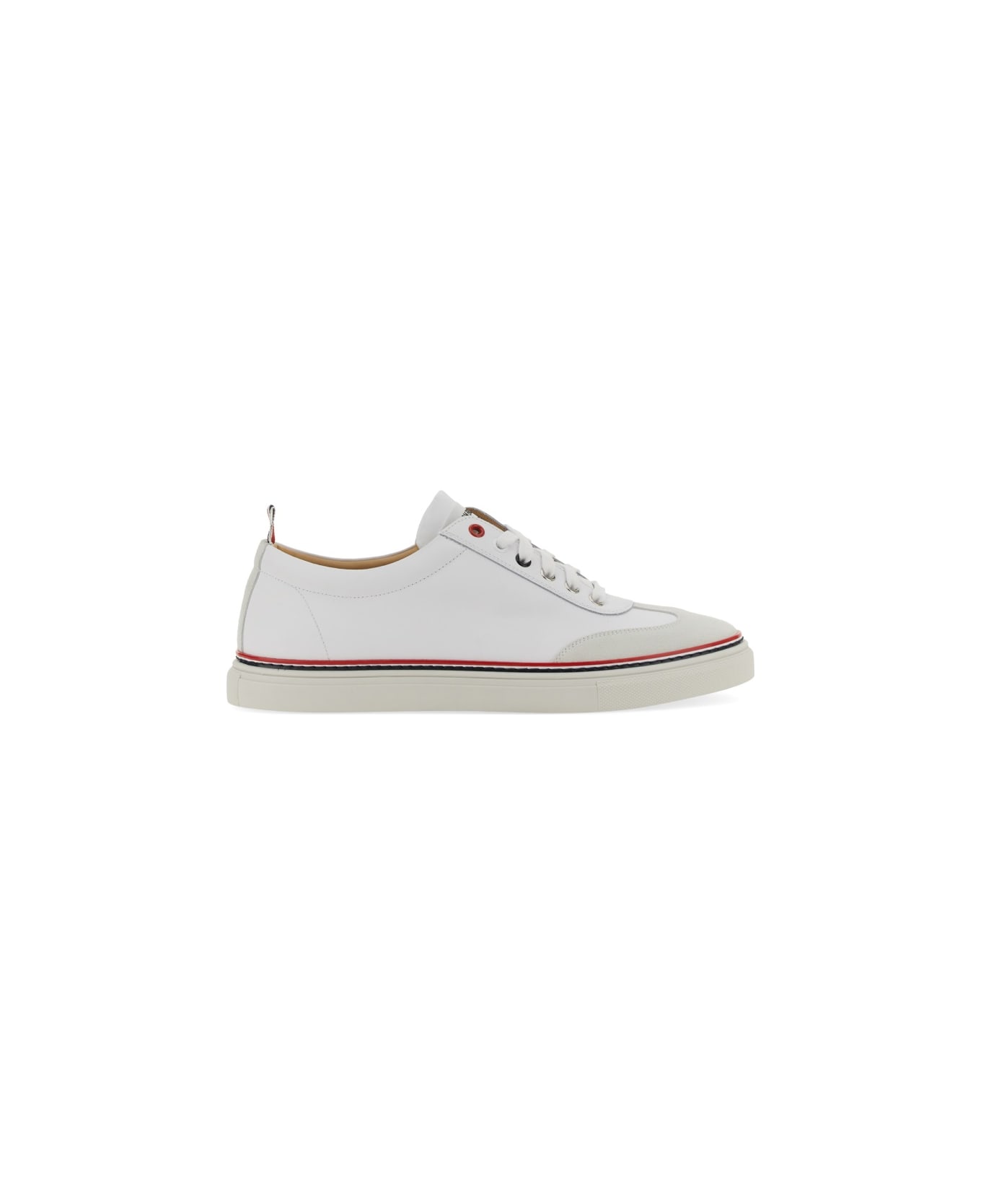 Thom Browne Low-top Leather Sneaker - WHITE