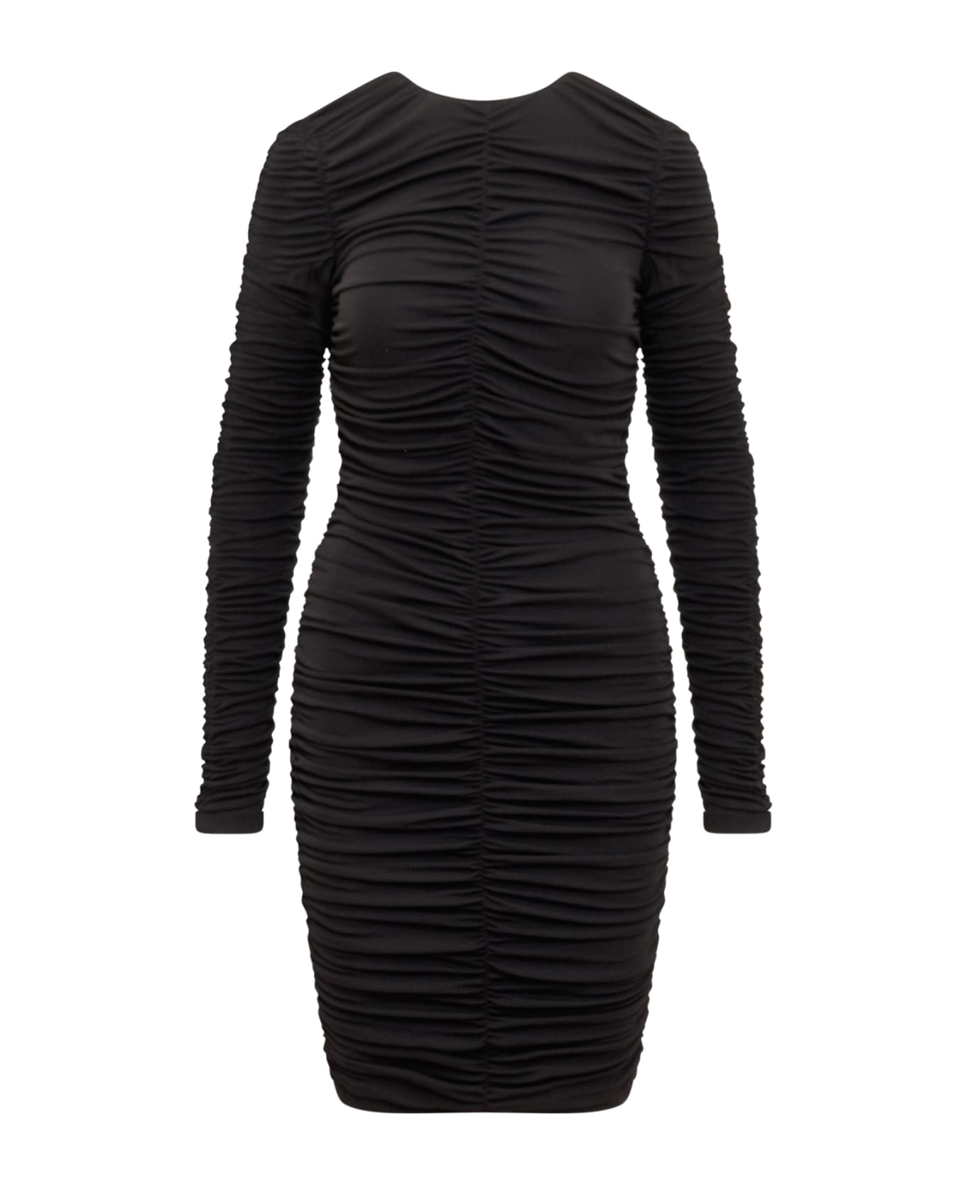 Dsquared² Black Floral Silk Long Sleeves Sheath Mini Dress
