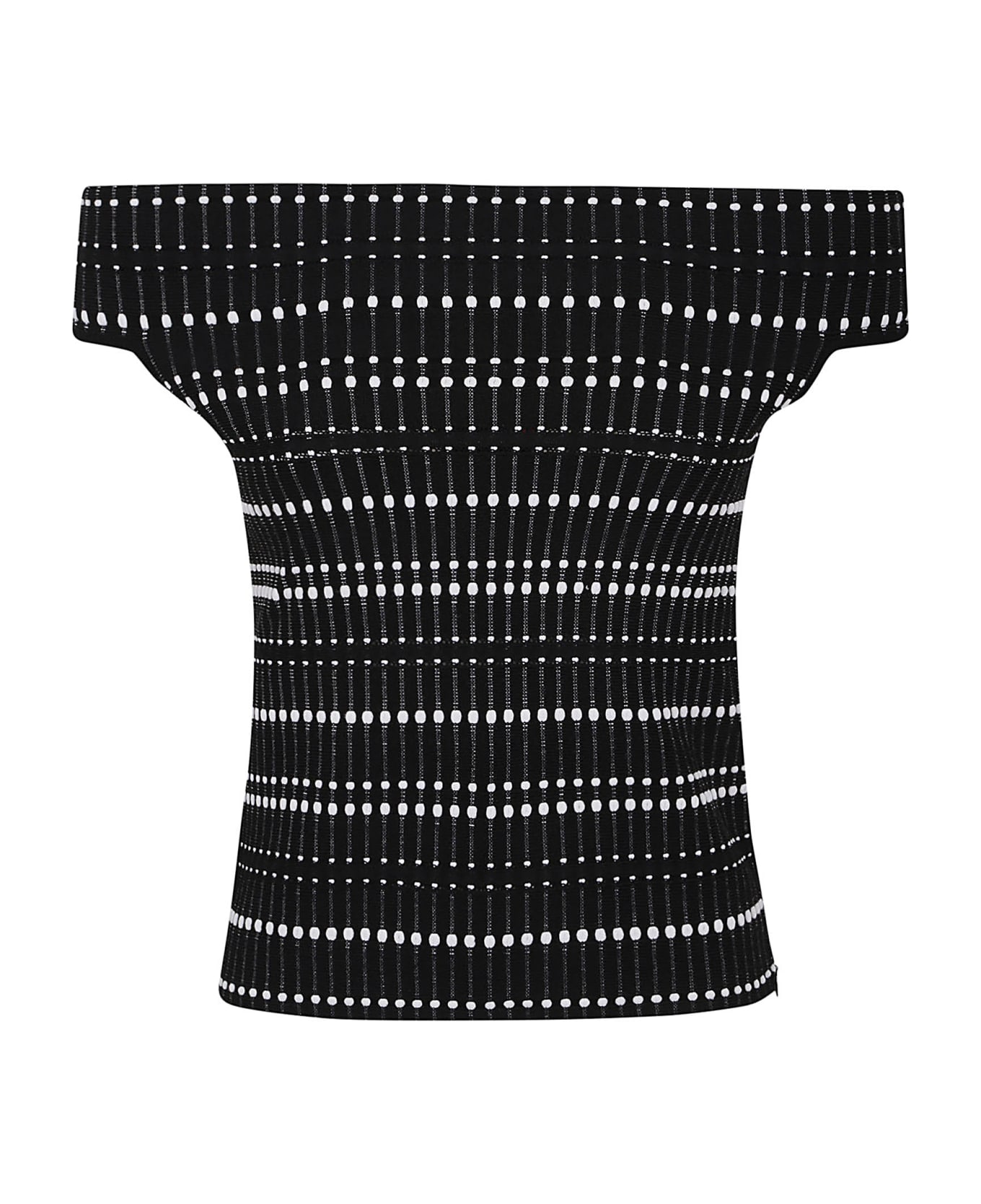 Alexander McQueen Black And White Knitted Top - Nero