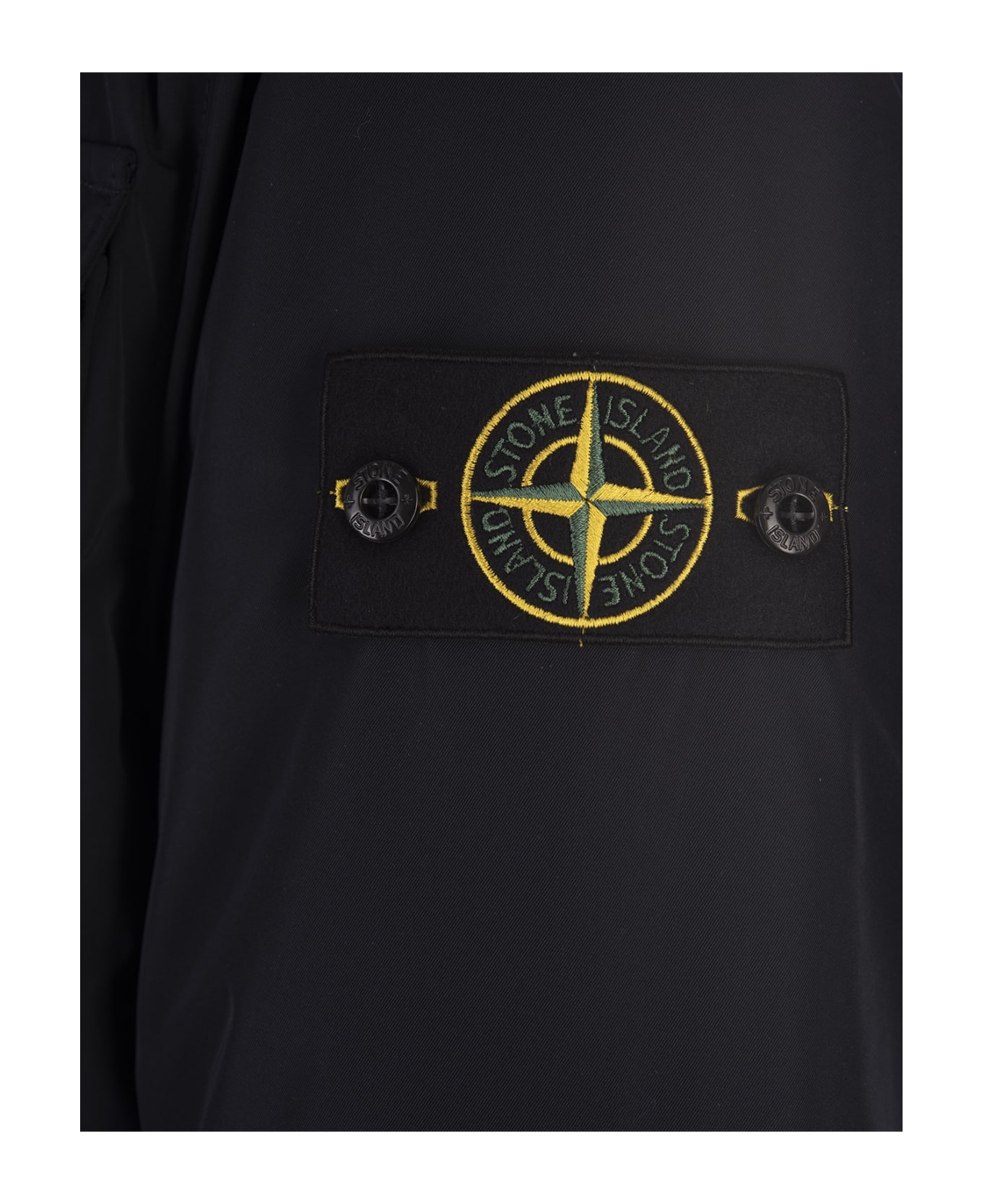 Stone Island Navy Blue Field Jacket In Micro Twill - Blue