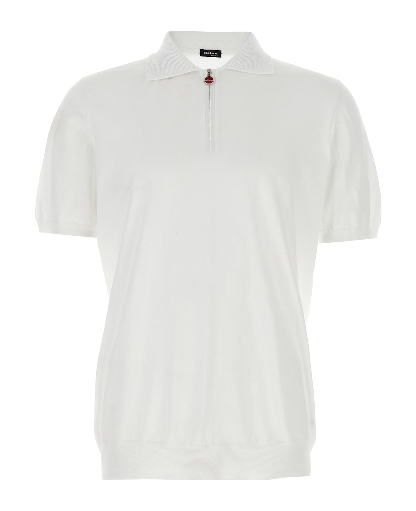 Kiton Honeycomb Polo Shirt - White ポロシャツ