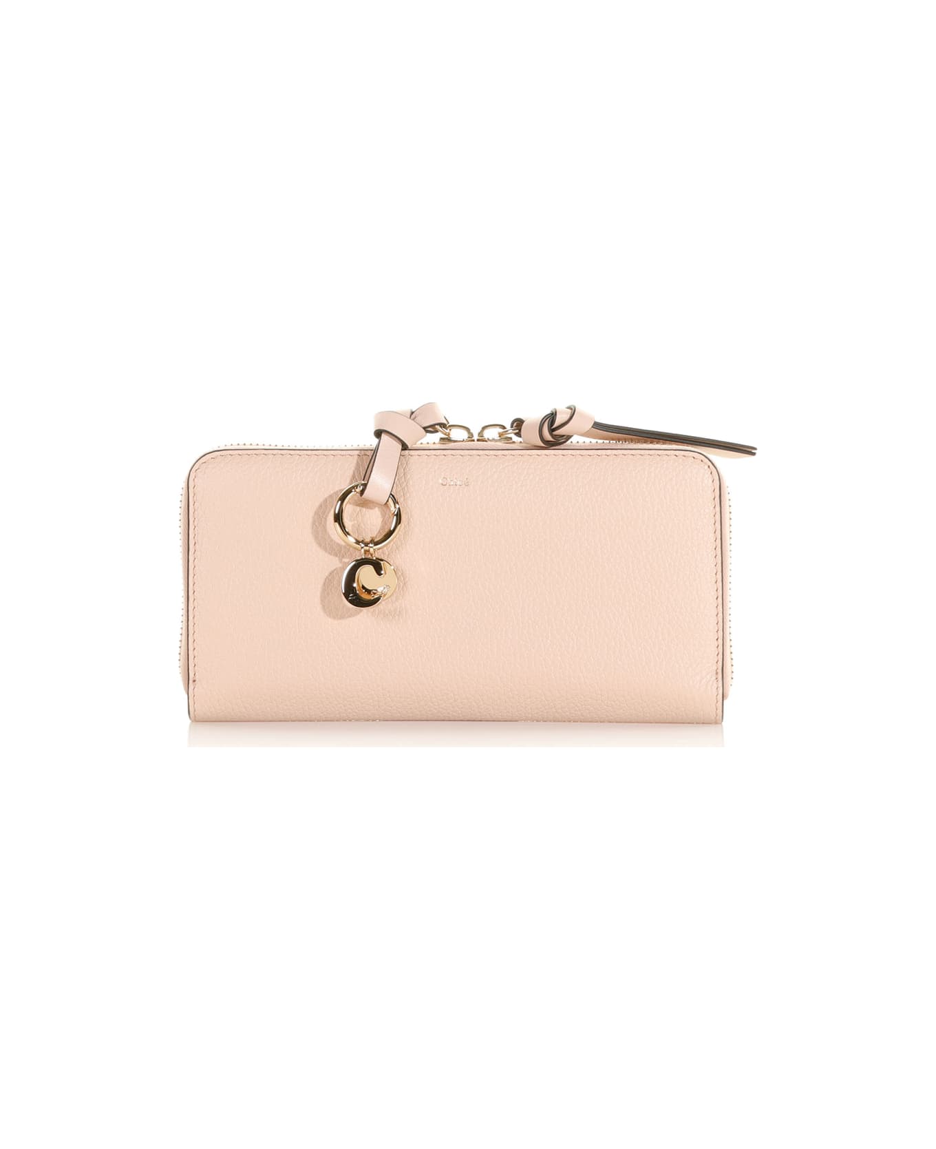 Chloé Full Zip Leather Wallet - CEMENT PINK