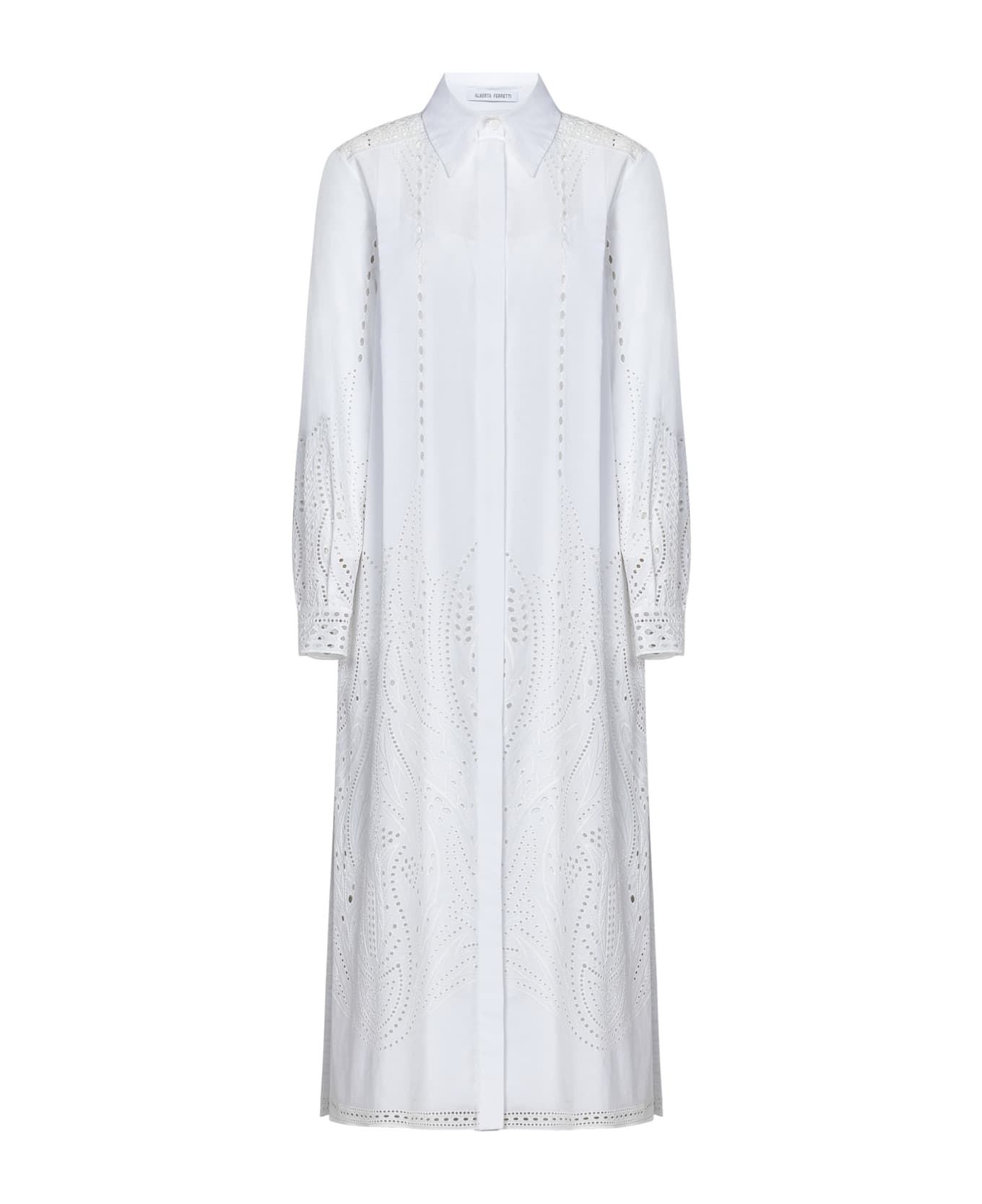Alberta Ferretti Midi Dress - White ワンピース＆ドレス