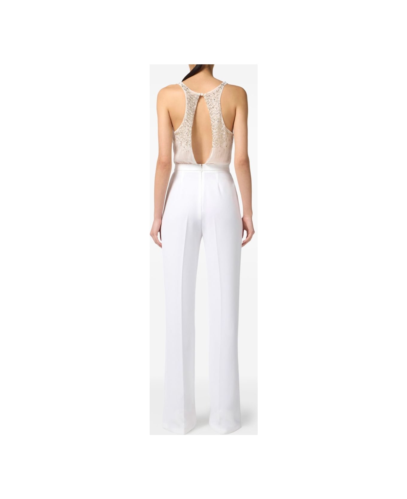 Elisabetta Franchi Decorated Jumpsuit - White