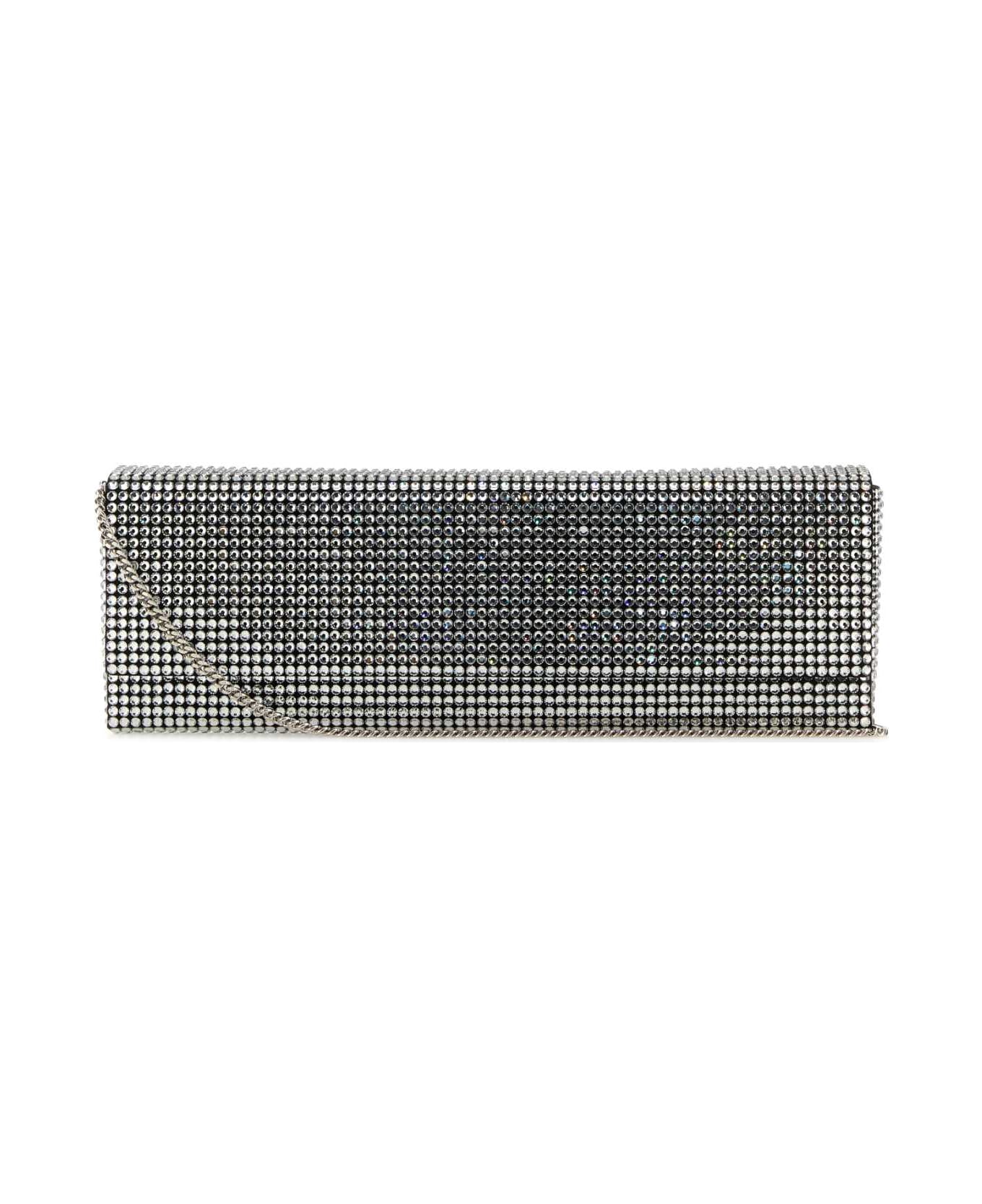 Amina Muaddi Embellished Satin Amini Paloma Clutch - SATBLASIL