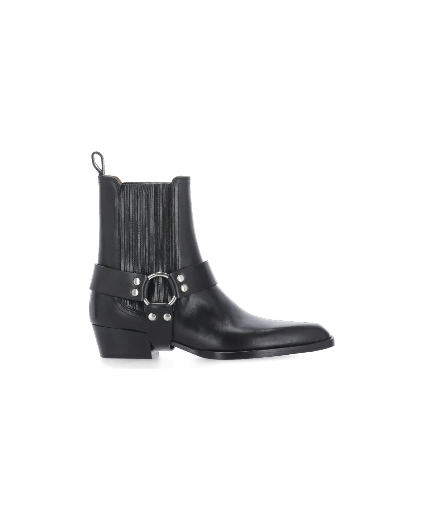 Paris Texas Helena Cowboy Ankle Boots - Black