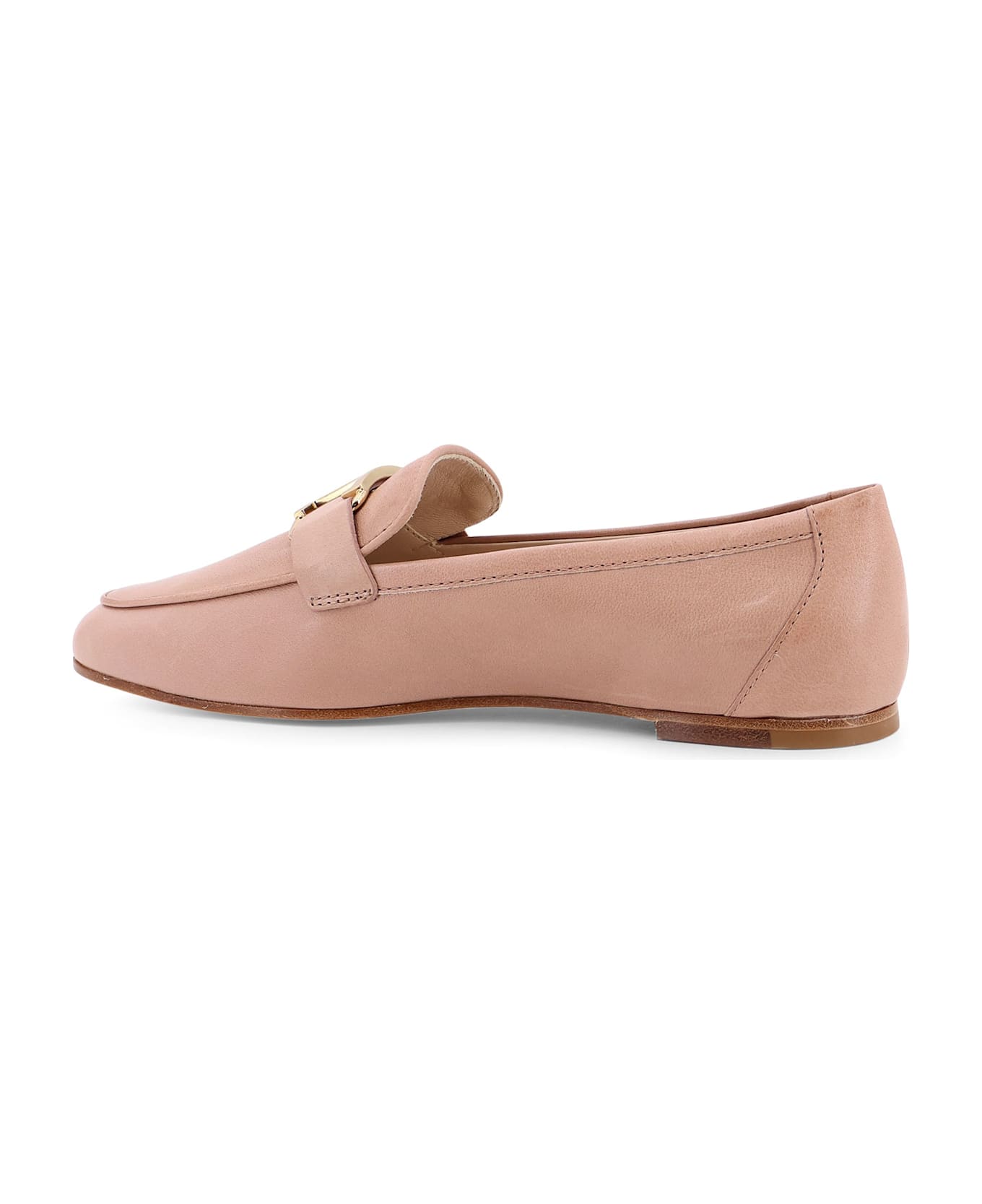 Tod
s Leather Loafer With Metal Detail - Beige