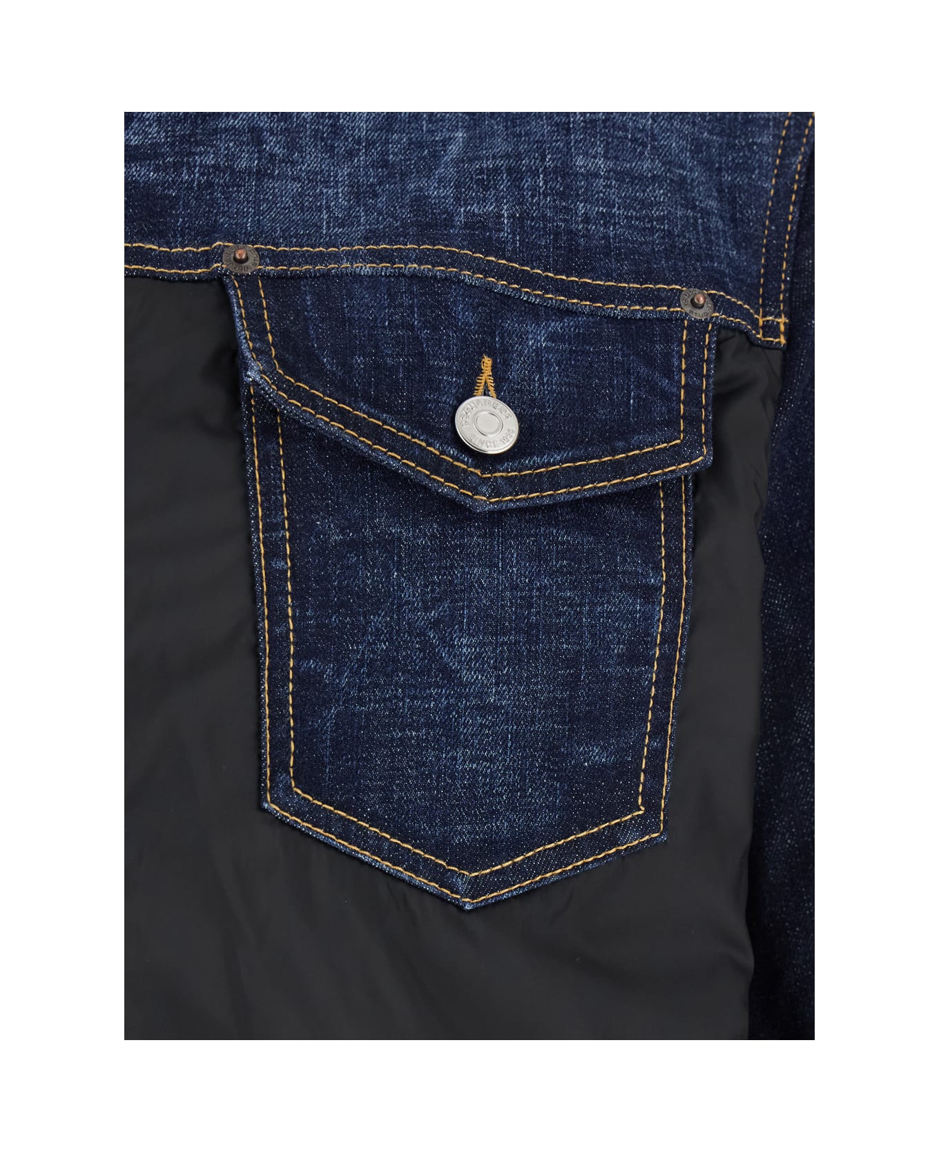 Dsquared2 Black Jacket With Classic Collar And Front And Rear Down Filled Panel In Dnim Man - Black