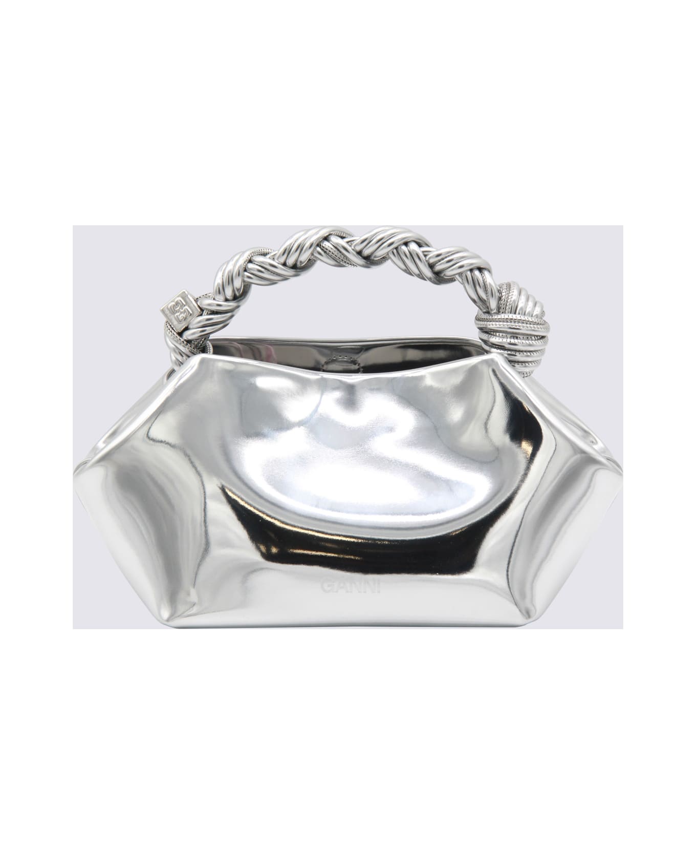 Ganni Silver Top Handle Bag - Silver