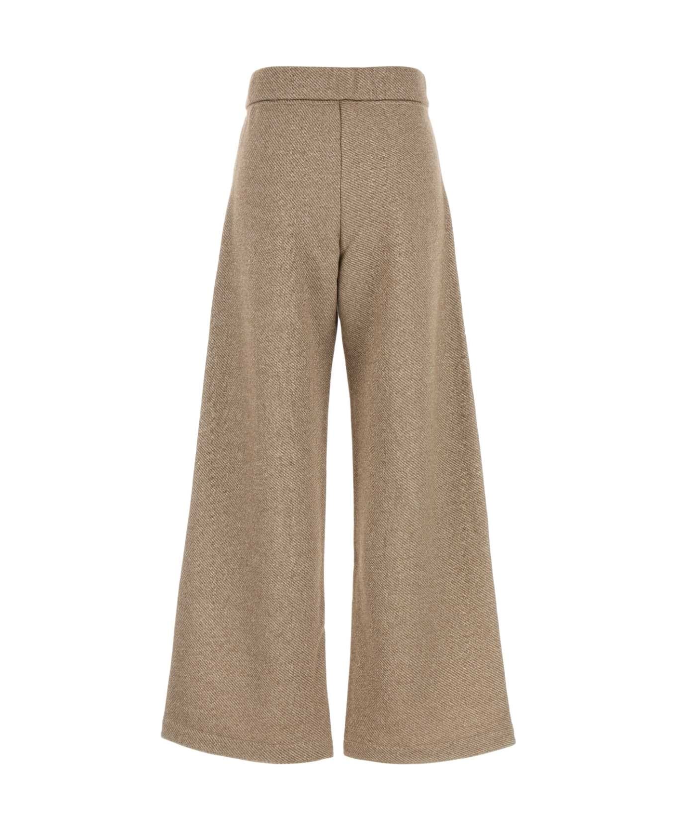 Max Mara Beige Cotton Blend Messico Wide-leg Pant - CAMMELLO