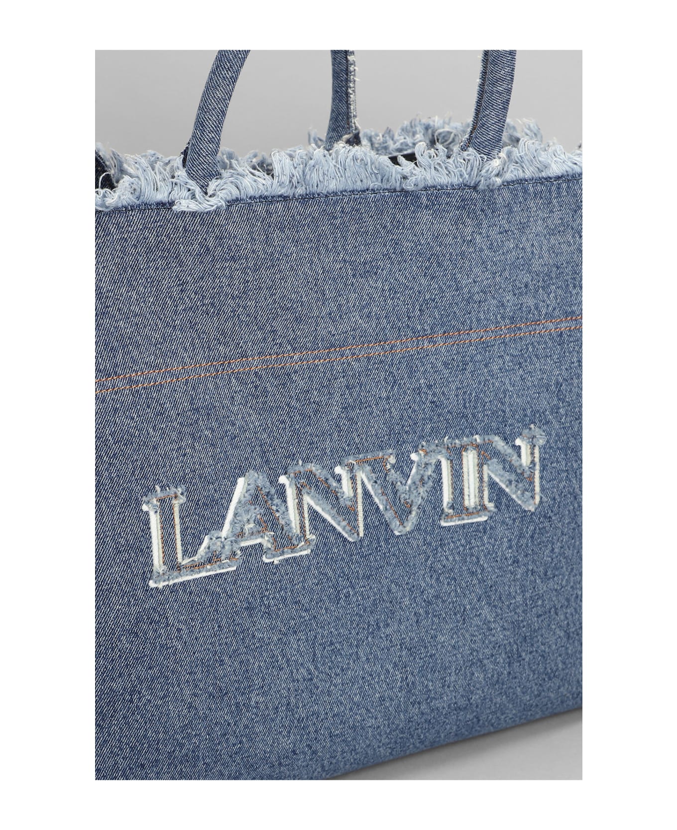 Lanvin Tote In Blue Cotton - blue