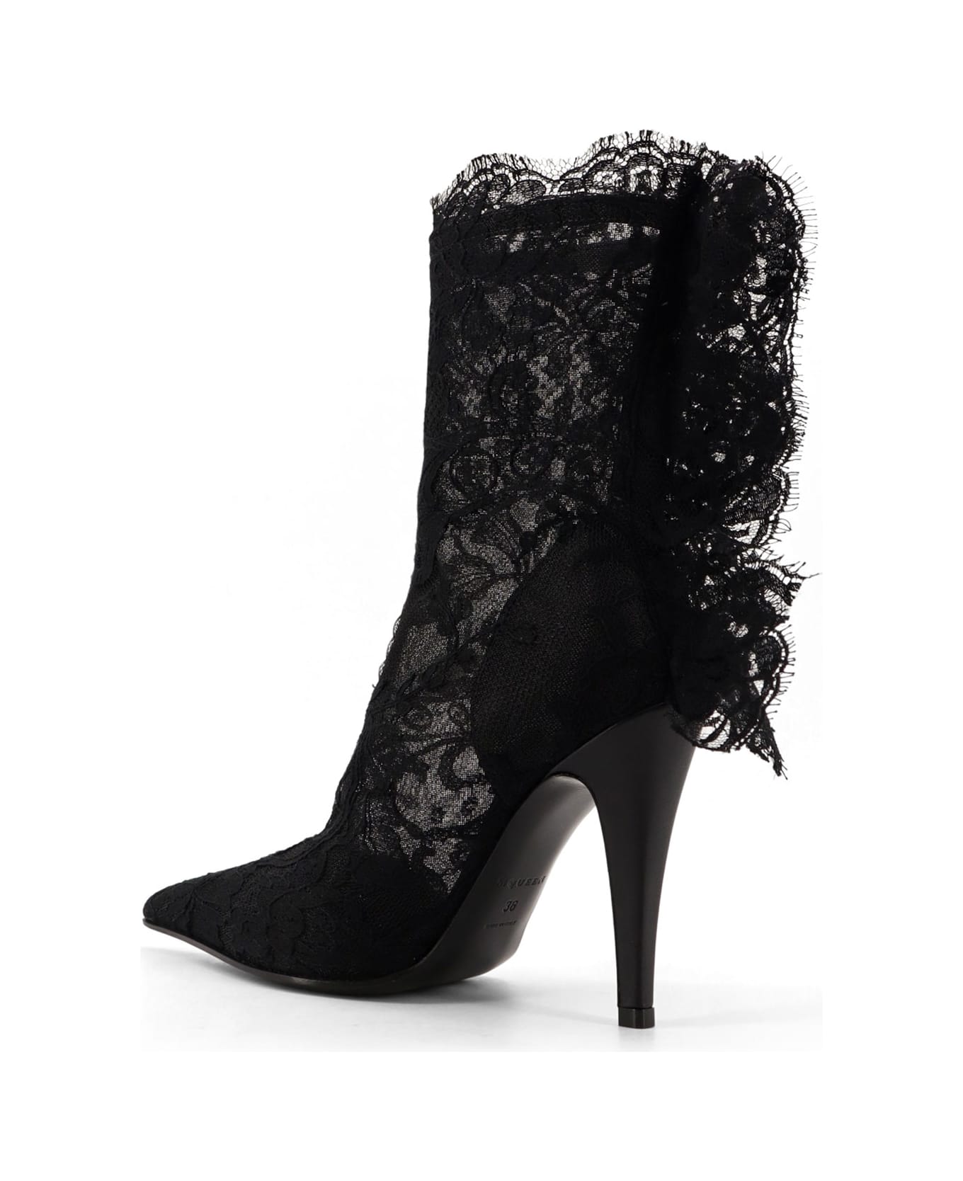 Alexander McQueen Heron Lace Boots - Black
