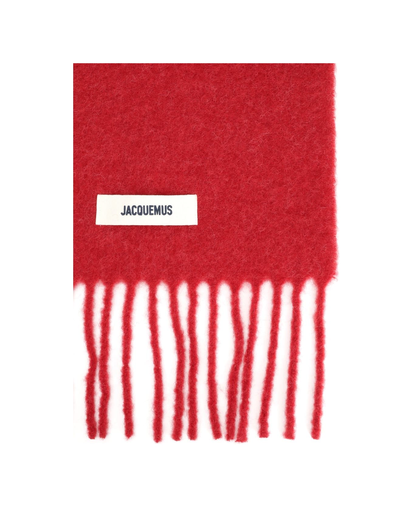 Jacquemus Wool Blend Scarf - Dark red