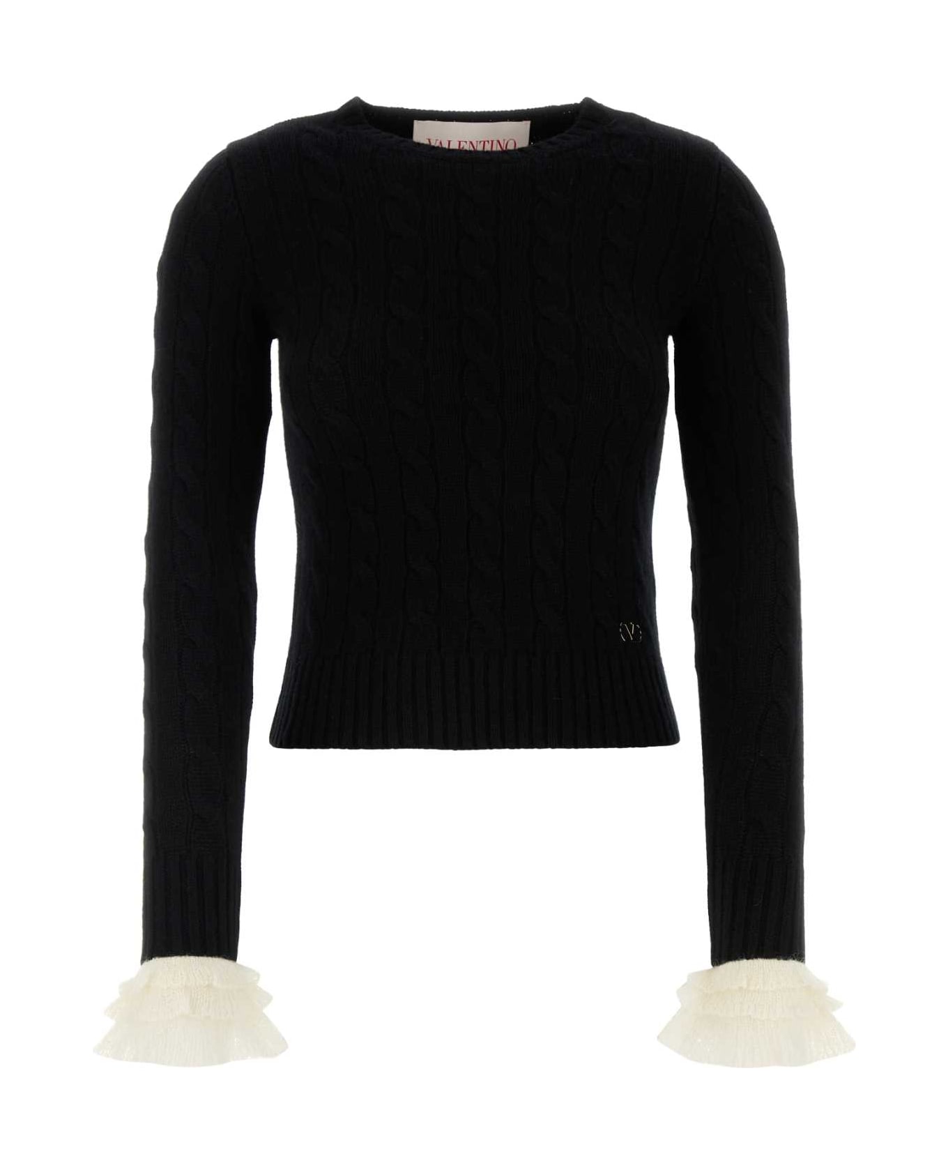 Valentino Garavani Black Cashmere Sweater - NEROAVORIO