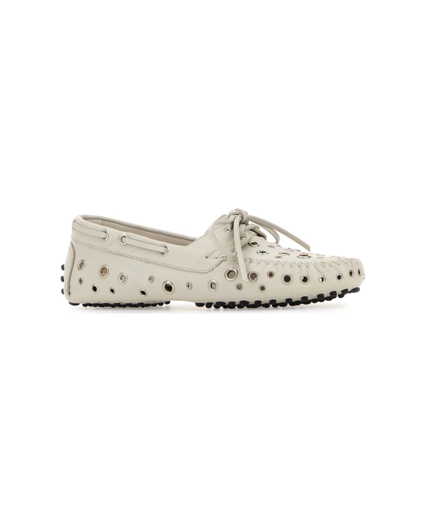 Gimaguas Chalk Suede Car Loafers - WHITE