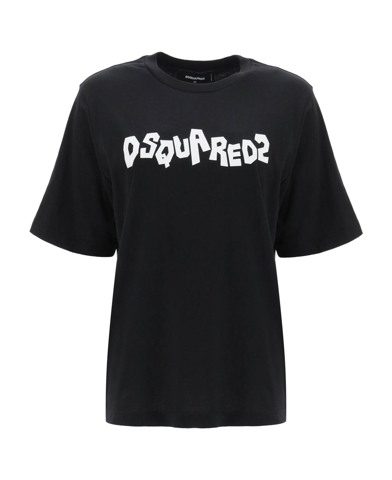 Dsquared2 Black T-shirt With Contrast Logo - Black