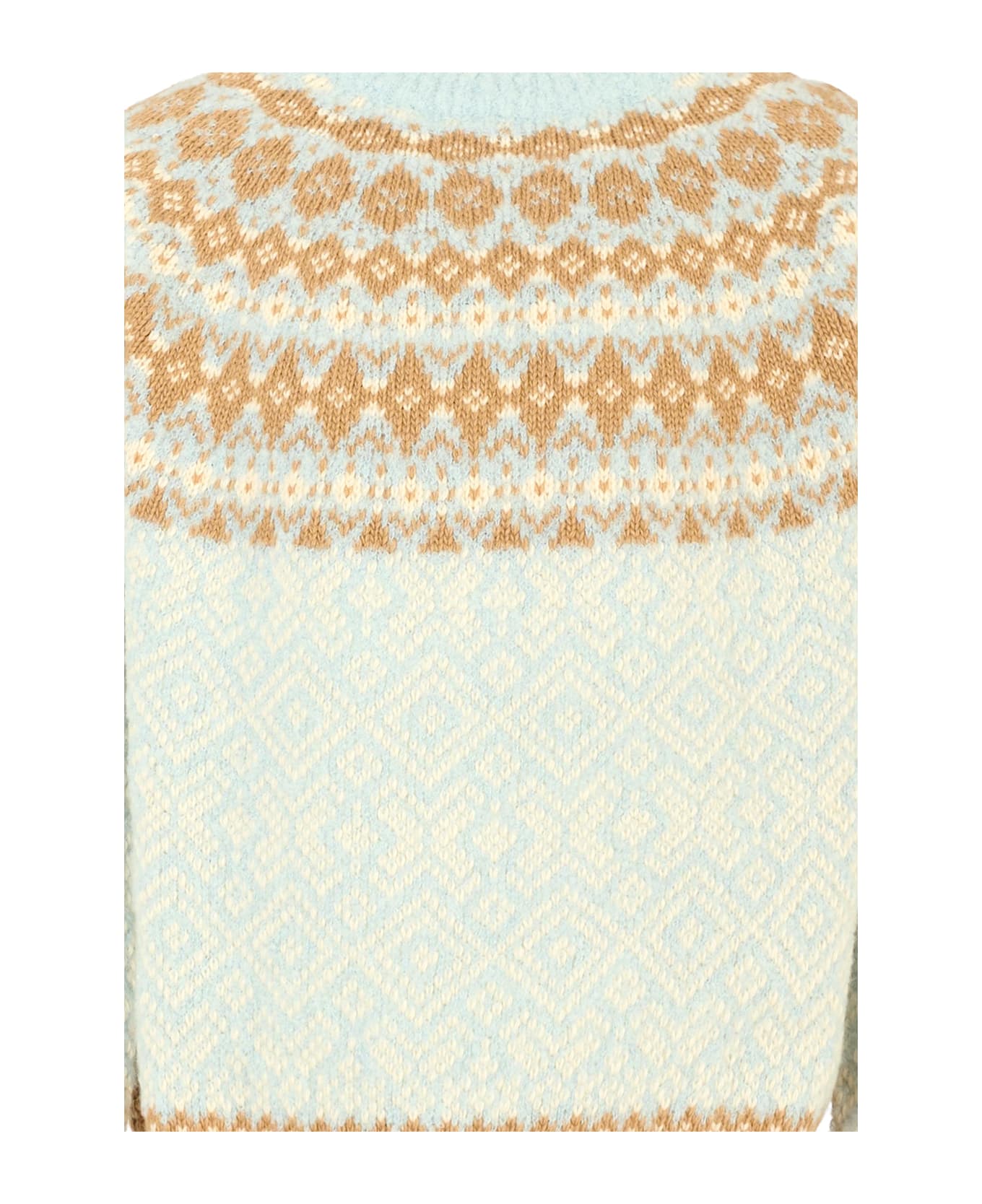 Moncler Light Blue Sweater For Girl With Logo - Multicolor
