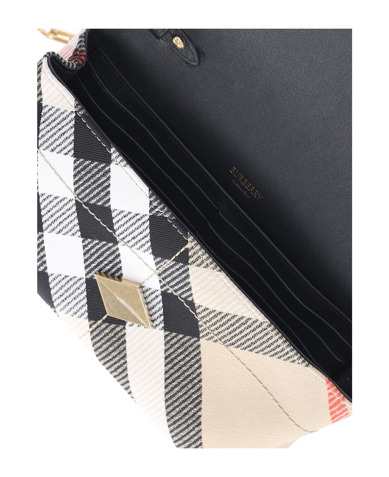 Burberry 
check
 Crossbody Bag In Beige Polyester Blend - Beige