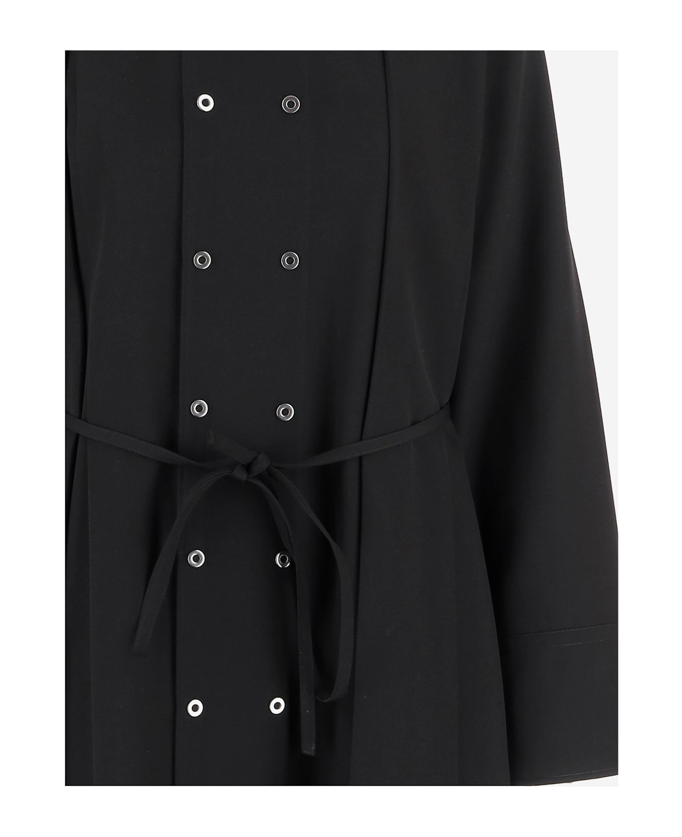 Jil Sander Wool Coat With Belt - Black