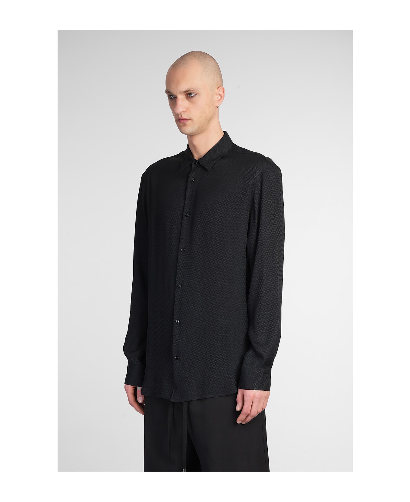 Ann Demeulemeester Andre Shirt In Black Acetate - BLACK