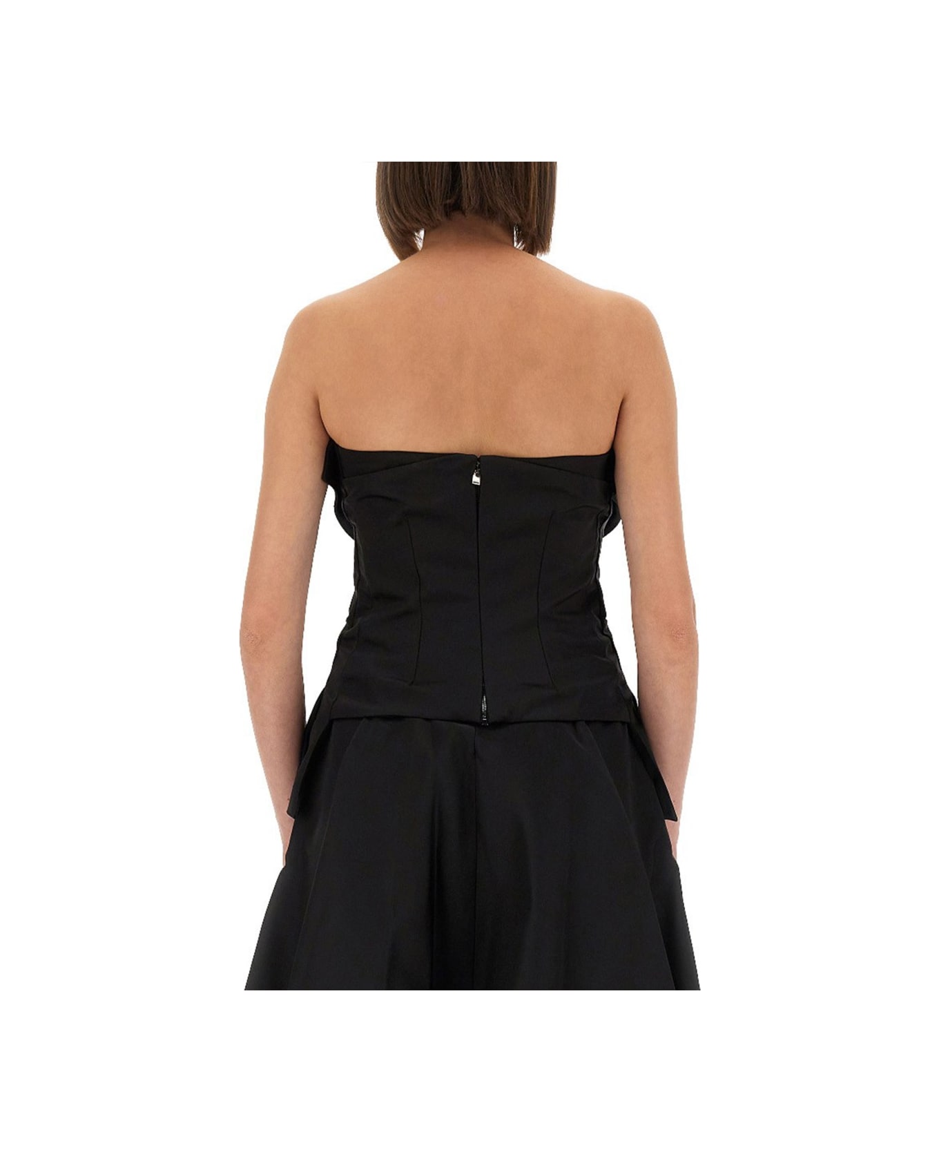 Alexander McQueen Strapless Corset Top - BLACK