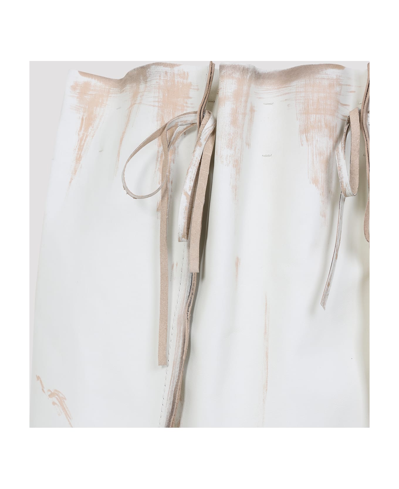 Prada Calf Leather Midi Skirt - Bianco
